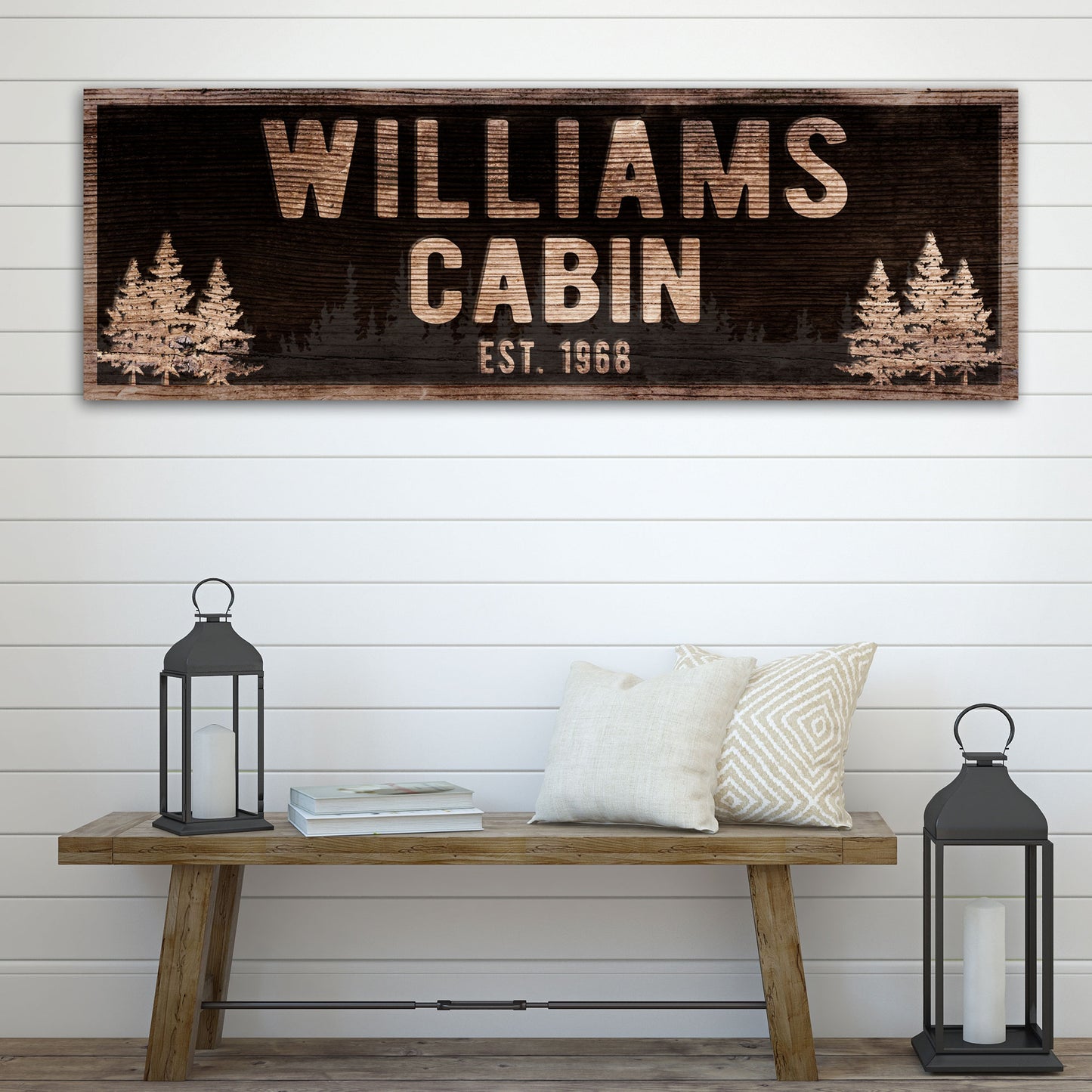 Wood Cabin Sign Style 1 - Image by Tailored Canvases