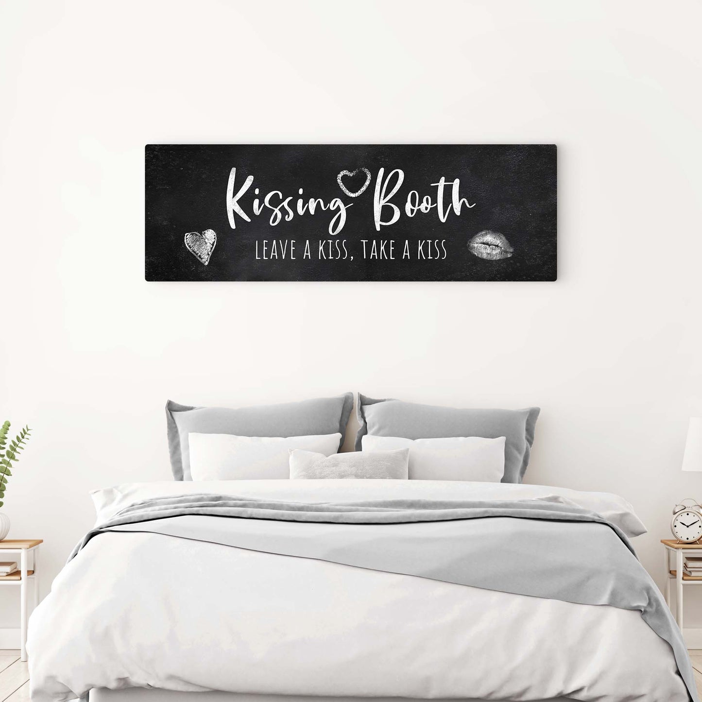 Kissing Booth Leave a Kiss Take A Kiss Sign - Image by Tailored Canvases