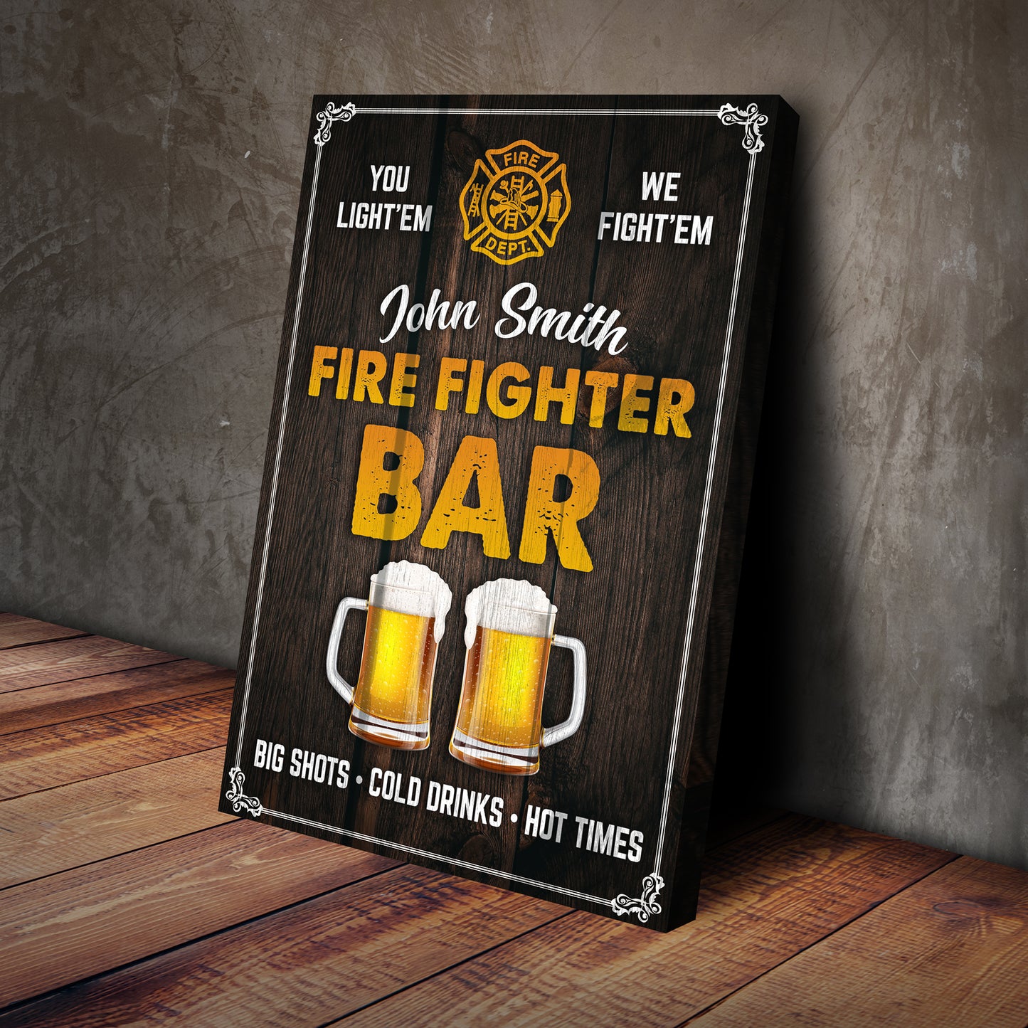 Fire Fighter Bar Sign Style 1 - Image by Tailored Canvases