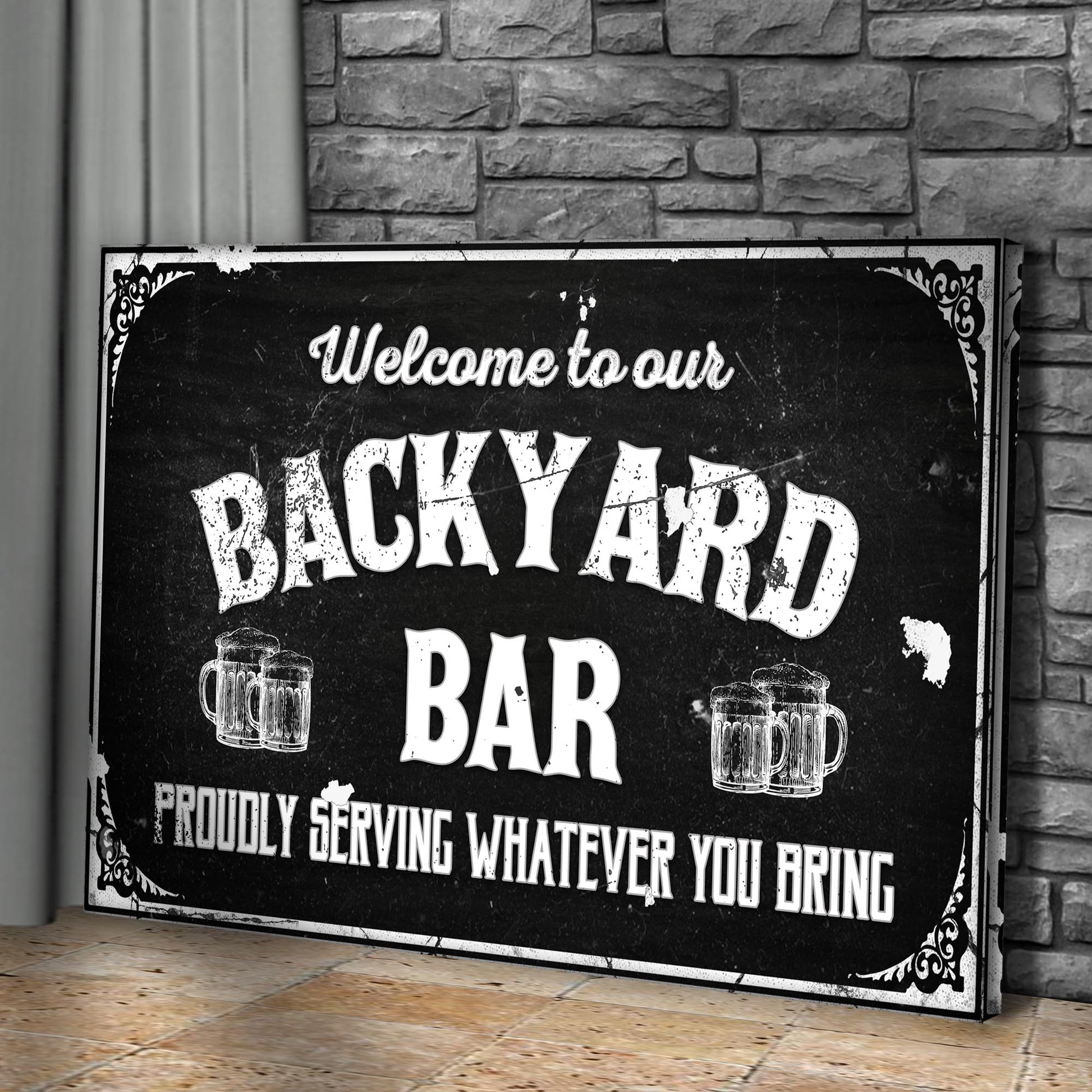 Backyard Bar Sign II Style 1 - Image by Tailored Canvases