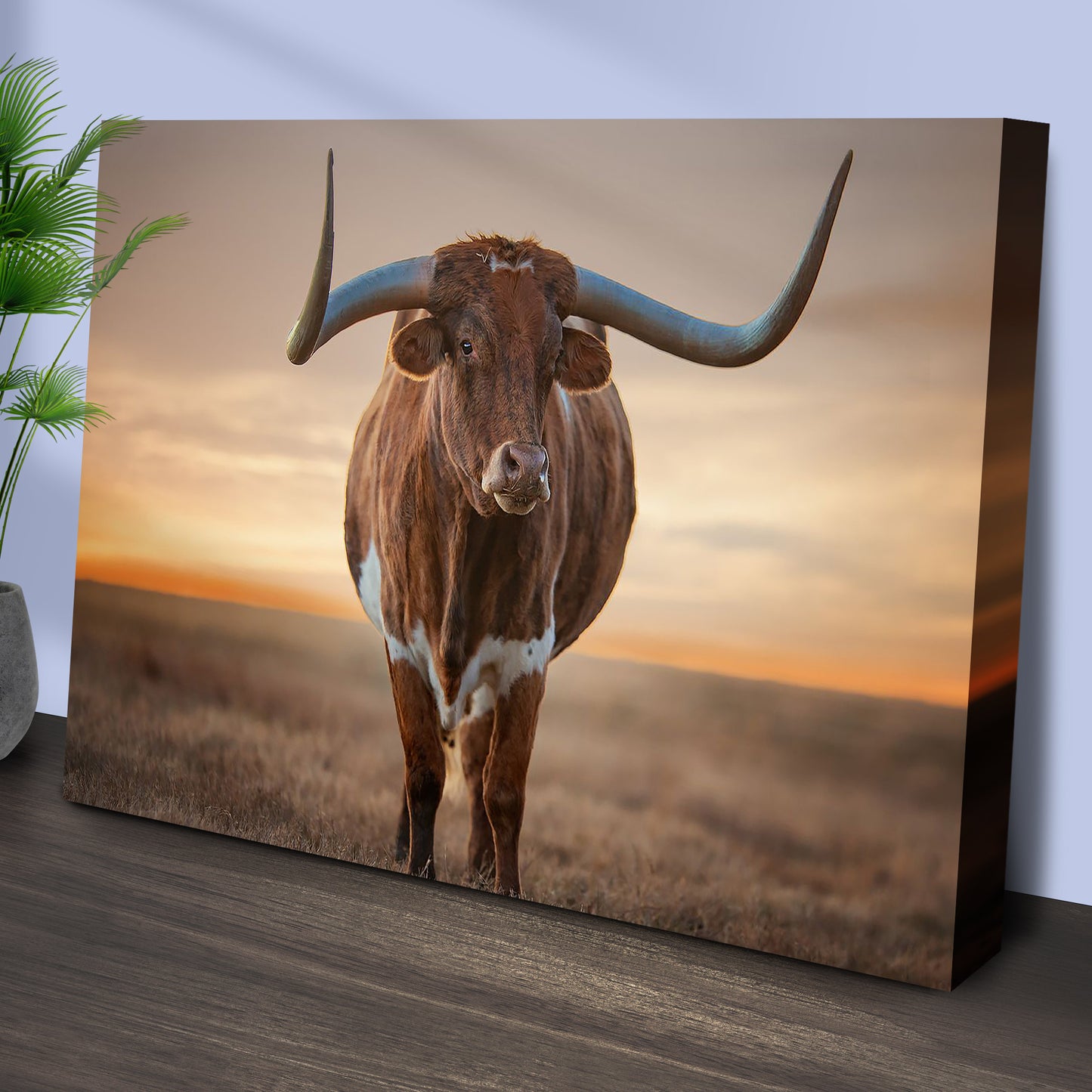 Mighty Longhorn Cattle Canvas Wall Art Style 1 - Image by Tailored Canvases