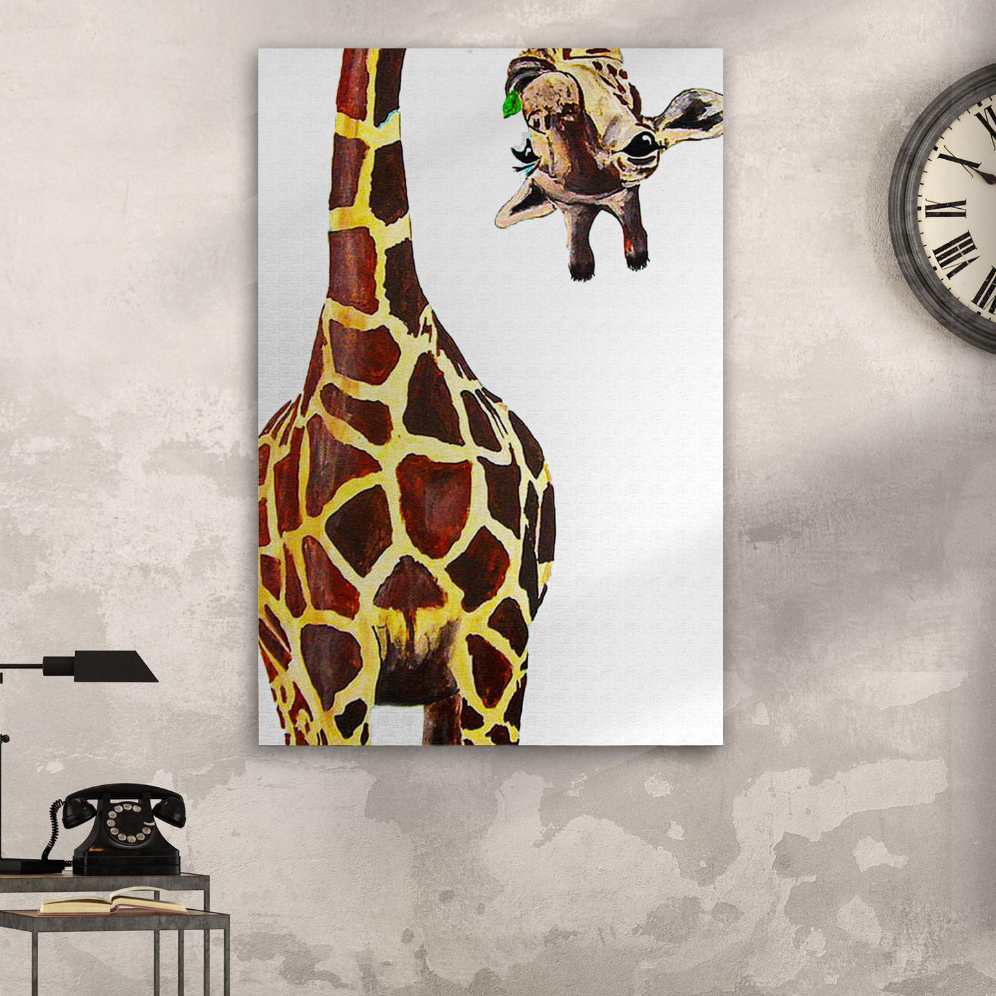 Cute Giraffe Portrait Canvas Wall Art Style 1 - Image by Tailored Canvases