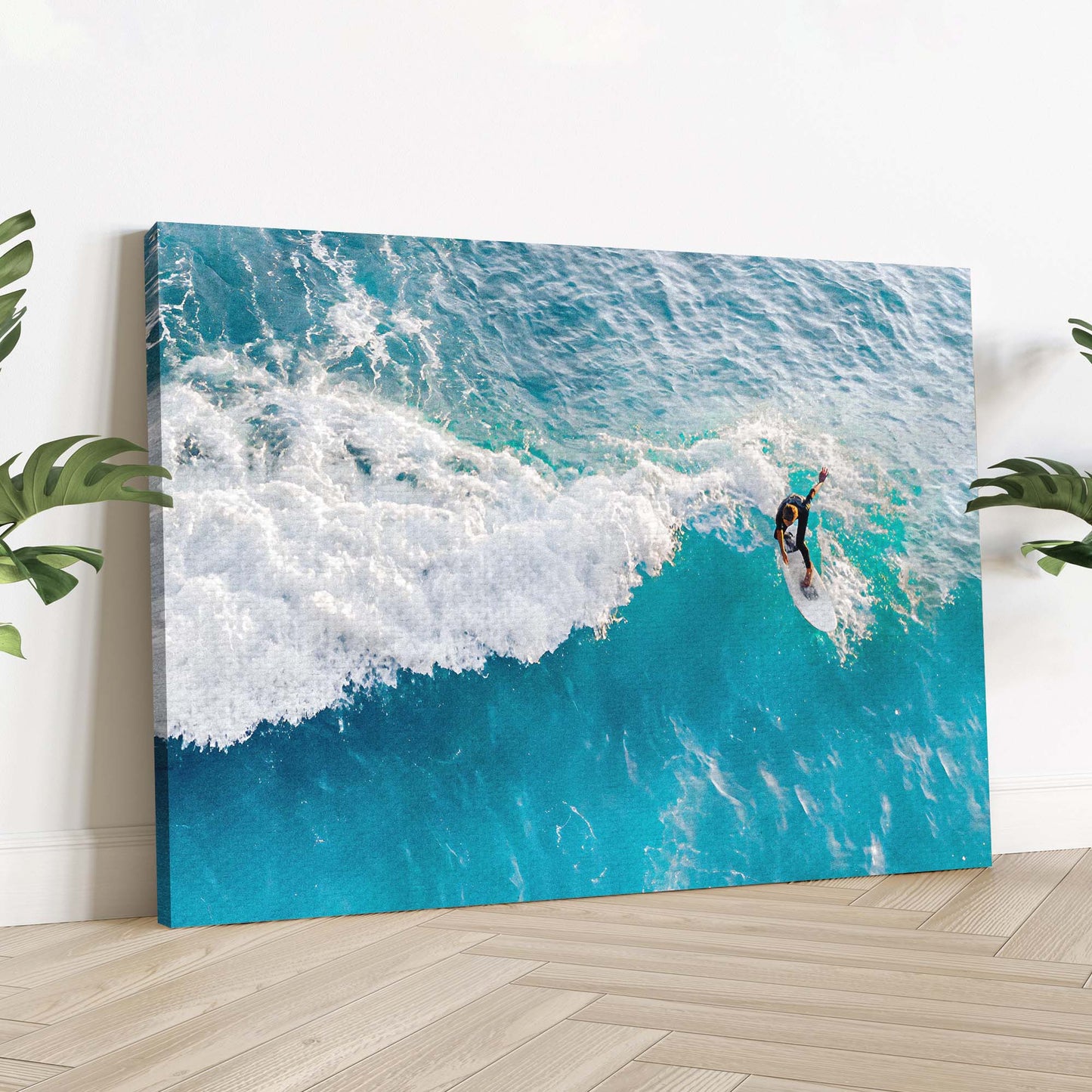 Surfing Crest Wave Canvas Wall Art Style 2 - Image by Tailored Canvases