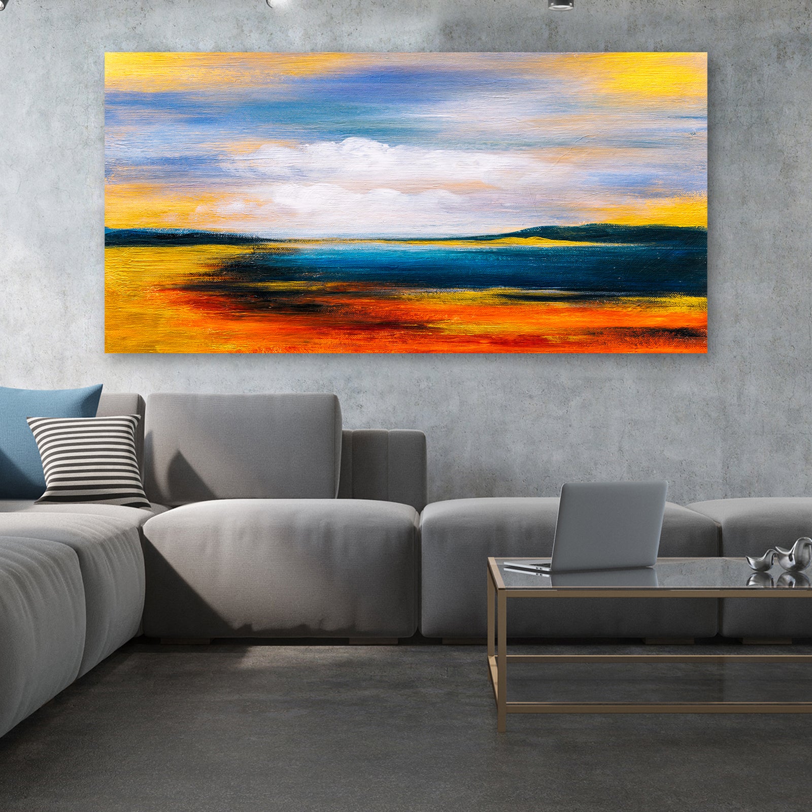 Sunset Abstract Painting Canvas Wall Art Style 1 - Image by Tailored Canvases