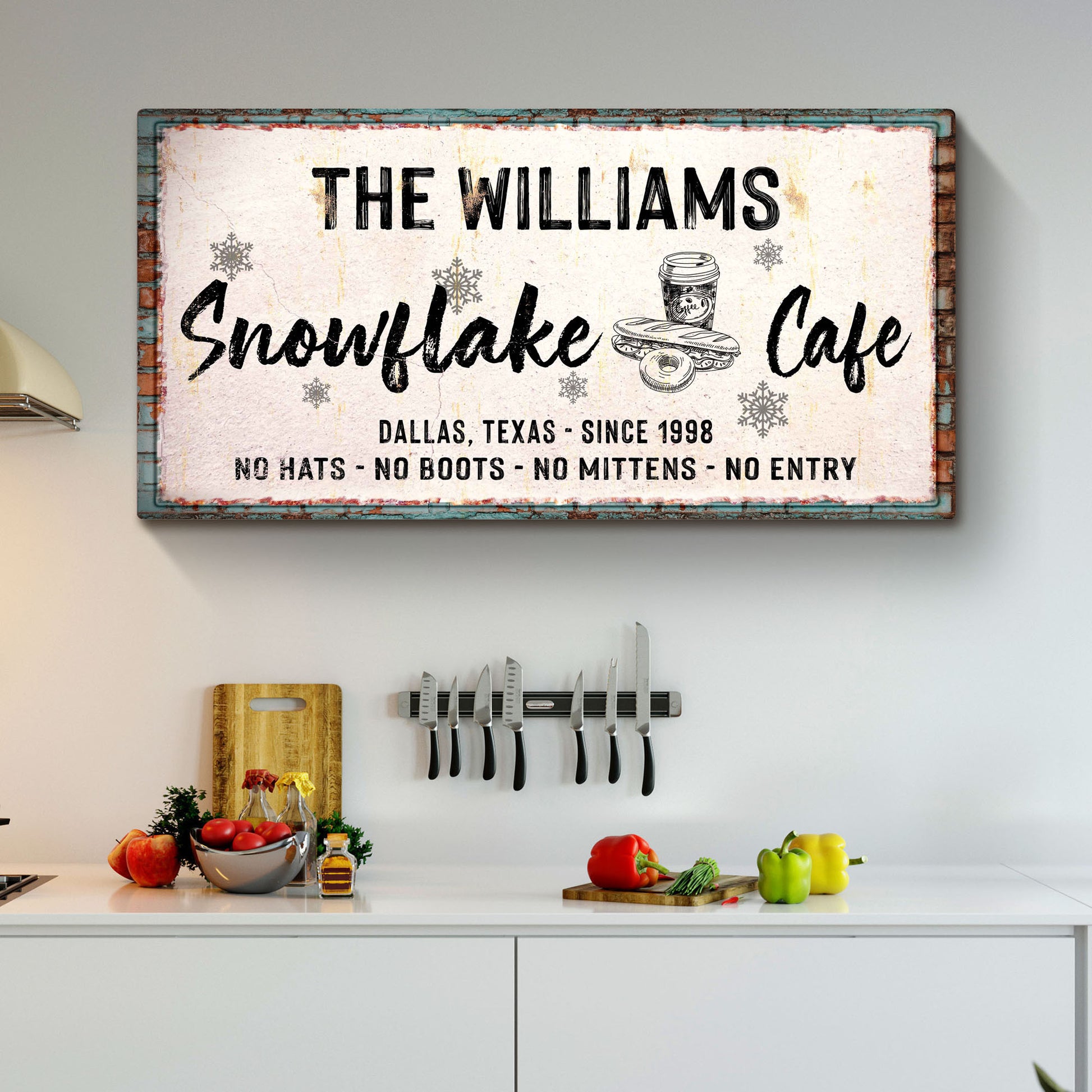 Snowflake Cafe Sign Style 1 - Image by Tailored Canvases