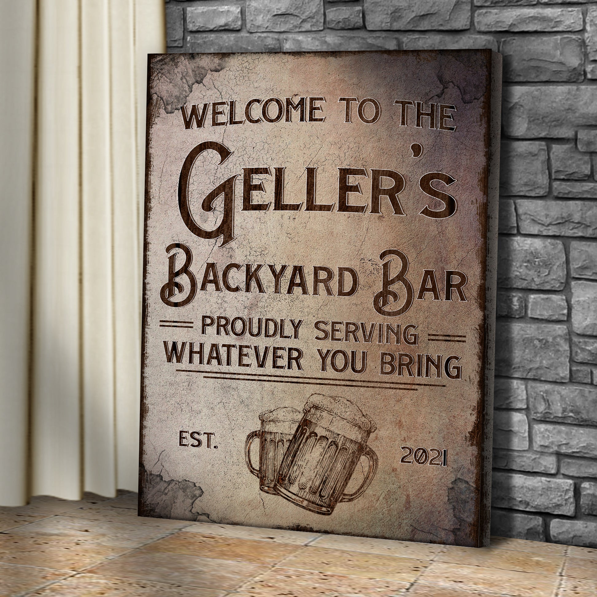 Welcome To Our Backyard Bar Sign Style 1 - Image by Tailored Canvases