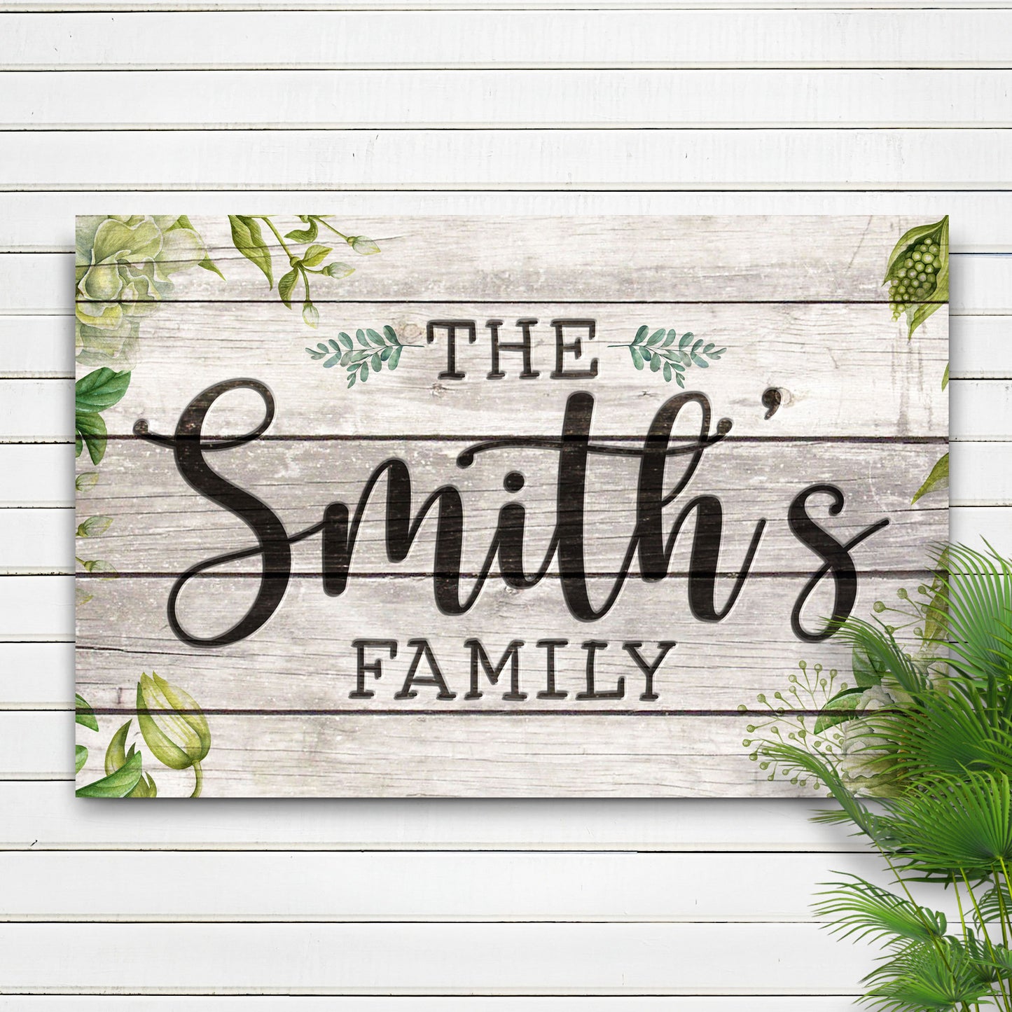 Family Beach House Sign | Customizable Canvas Style 1 - Image by Tailored Canvases