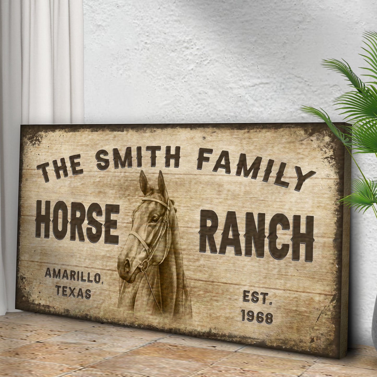 Family Horse Ranch Sign III Style 1 - Image by Tailored Canvases