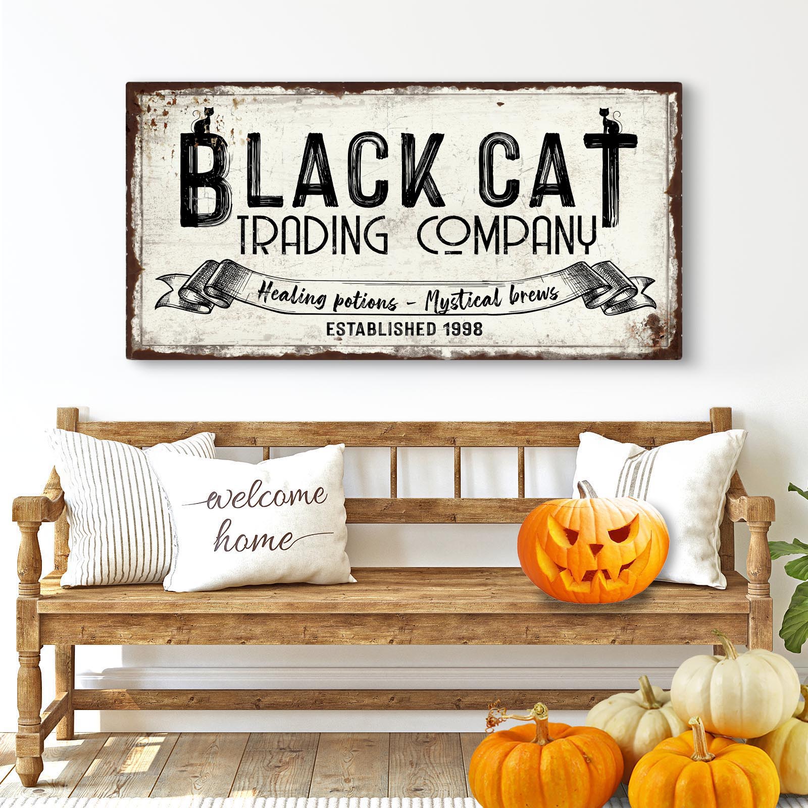 Black Cat Trading Company Sign Style 1 - Image by Tailored Canvases
