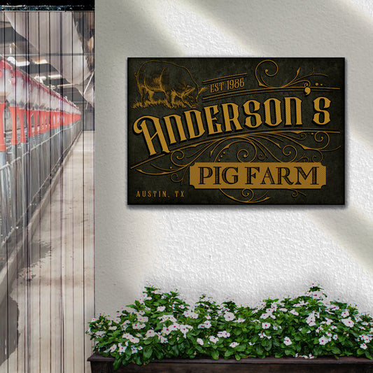 Pig Farm Sign III - Image by Tailored Canvases