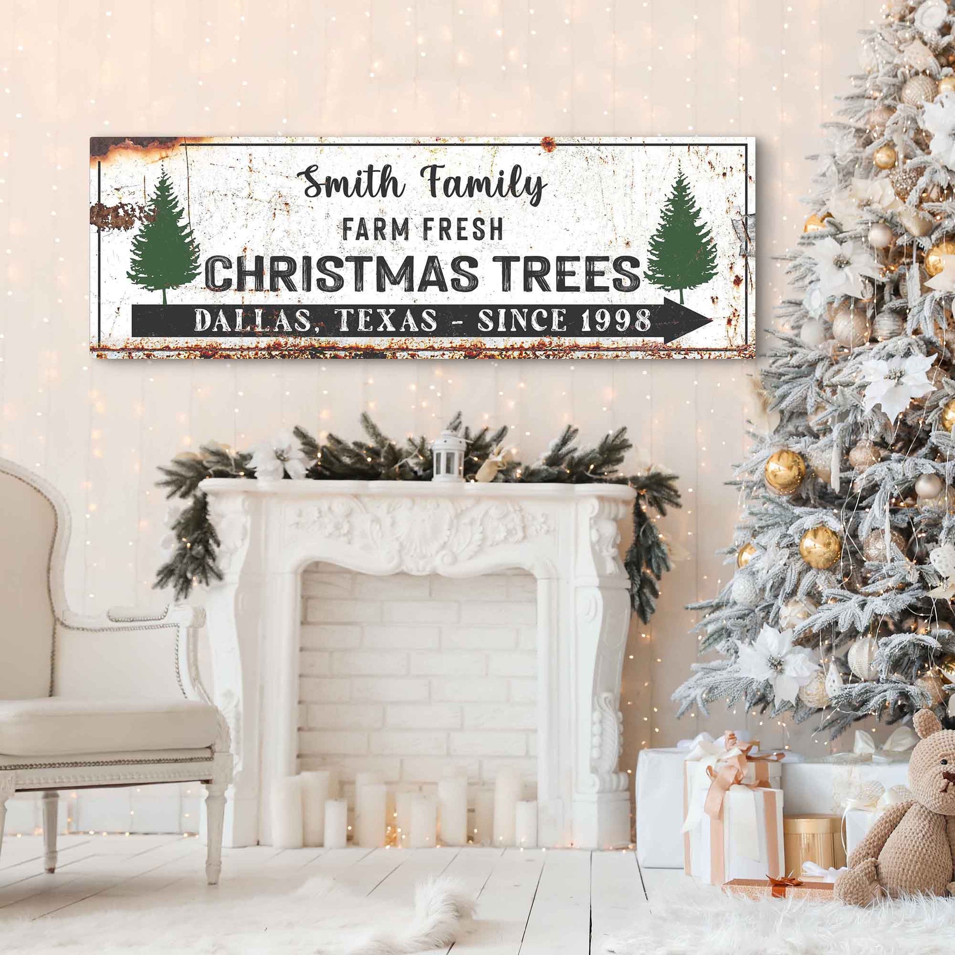 Family Christmas Trees Sign Style 1 - Image by Tailored Canvases