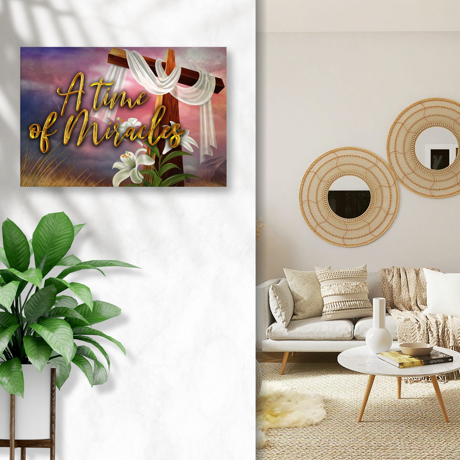 Easter A Time Of Miracles Sign Style 1 - Image by Tailored Canvases