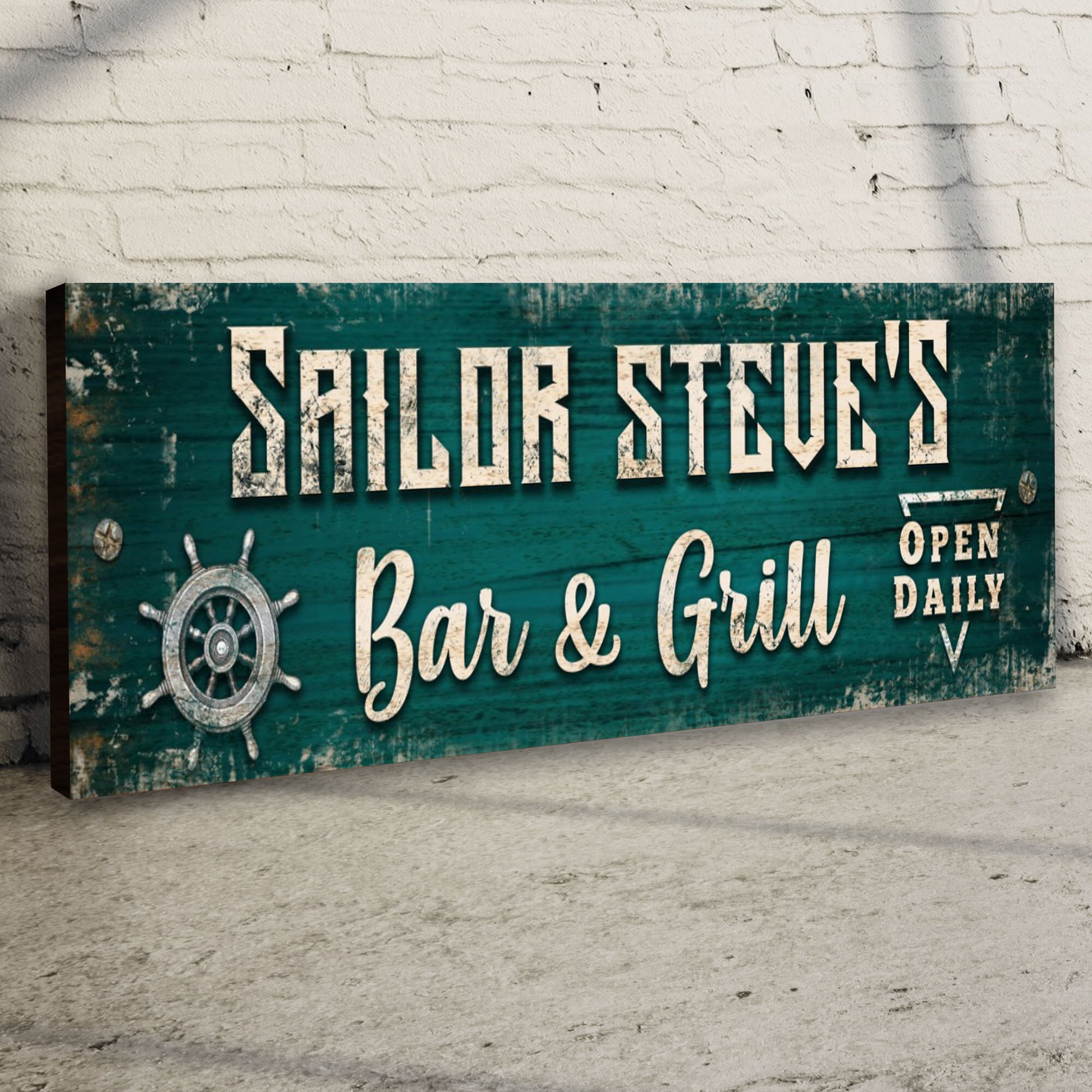Sailor Bar & Grill Open Daily Sign Style 1 - Image by Tailored Canvases
