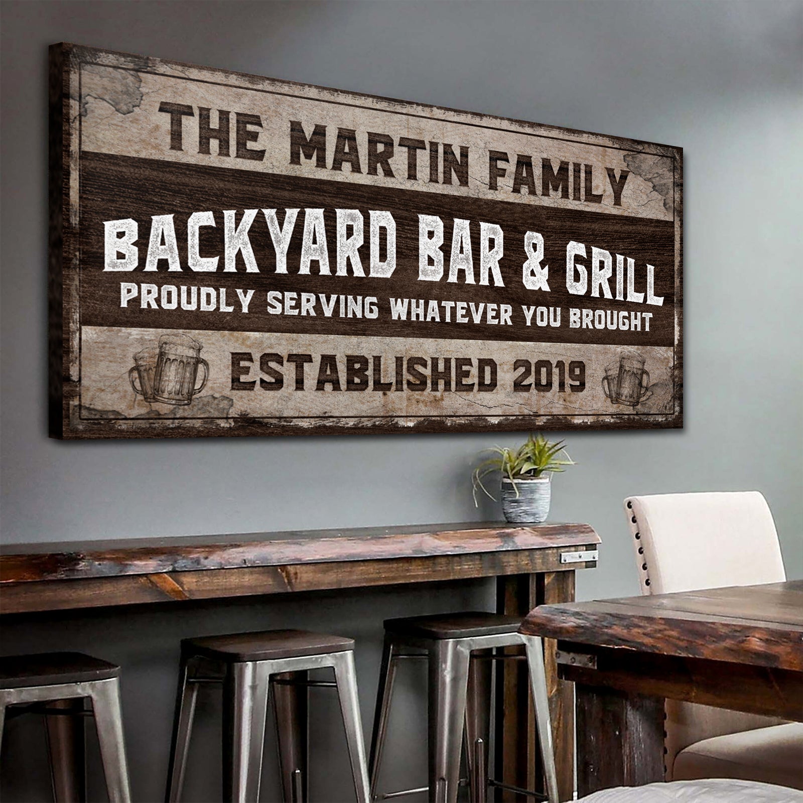 Backyard Bar & Grill Sign XI Style 1 - Image by Tailored Canvases