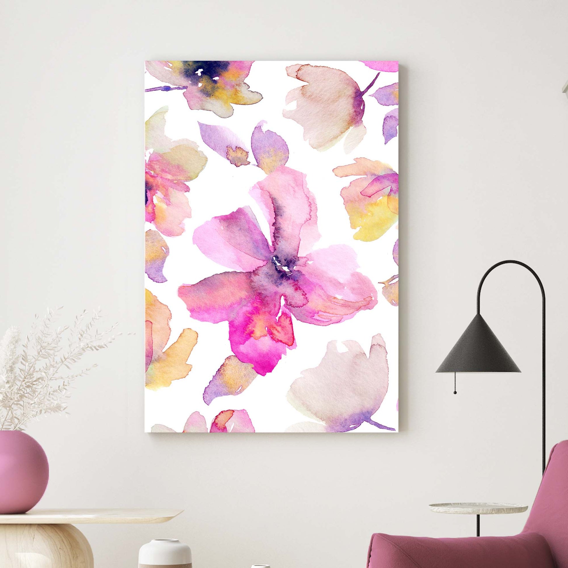 Flowers Hibiscus Heavenly Watercolor Canvas Wall Art - Image by Tailored Canvases