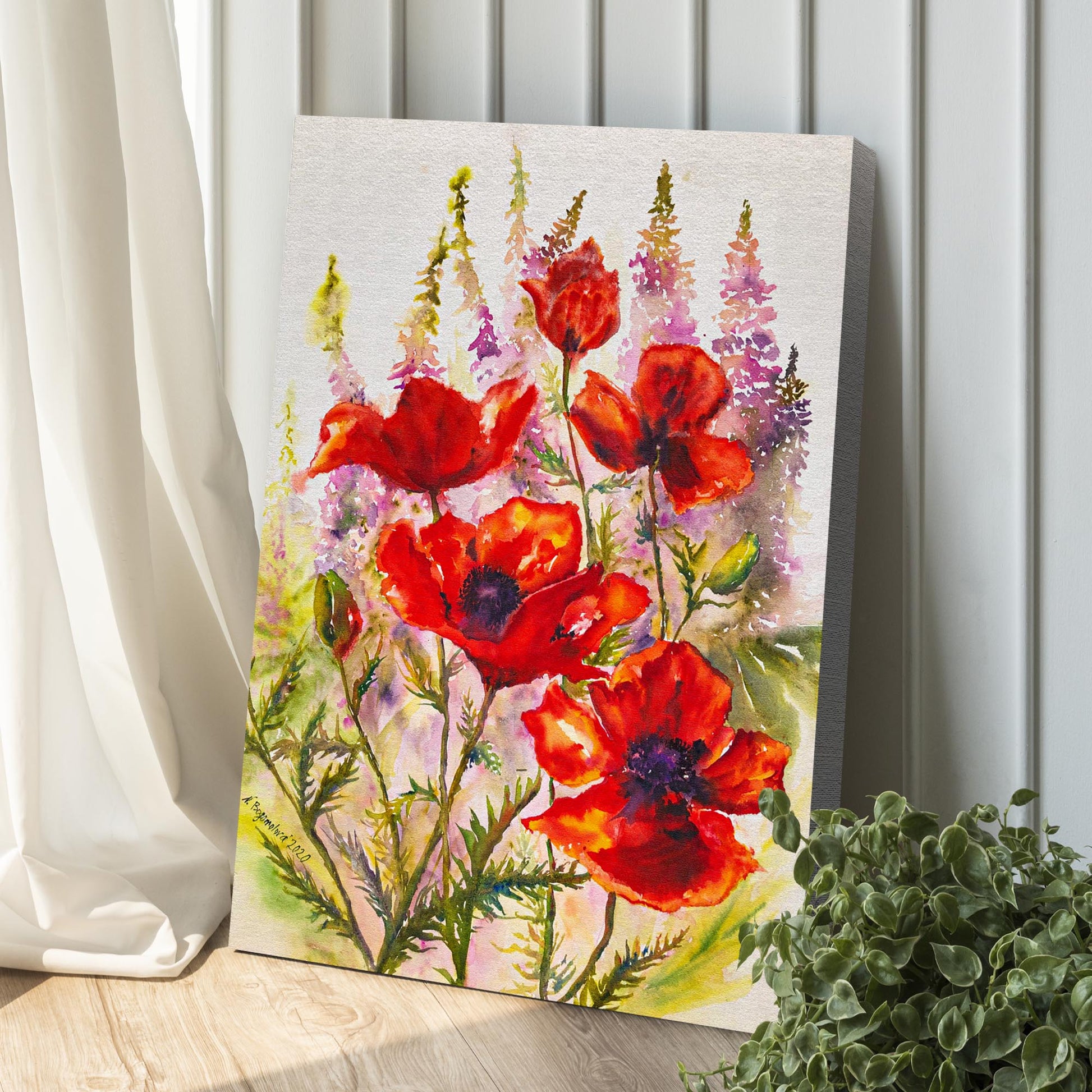 Red Poppies Melody Canvas Wall Art Style 1 - Image by Tailored Canvases
