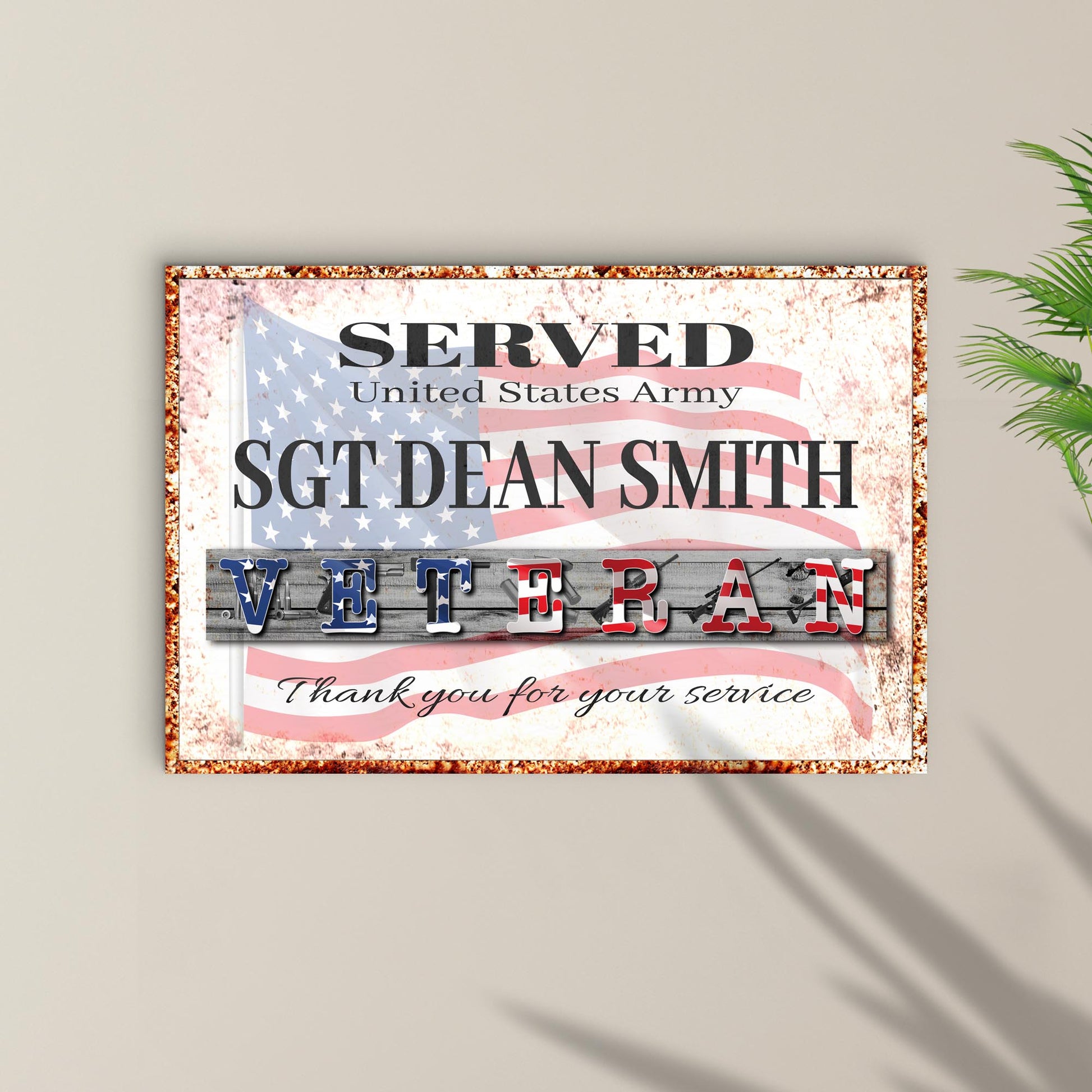 Thank You For Your Service Veterans Sign | Customizable Canvas Style 1 - Image by Tailored Canvases