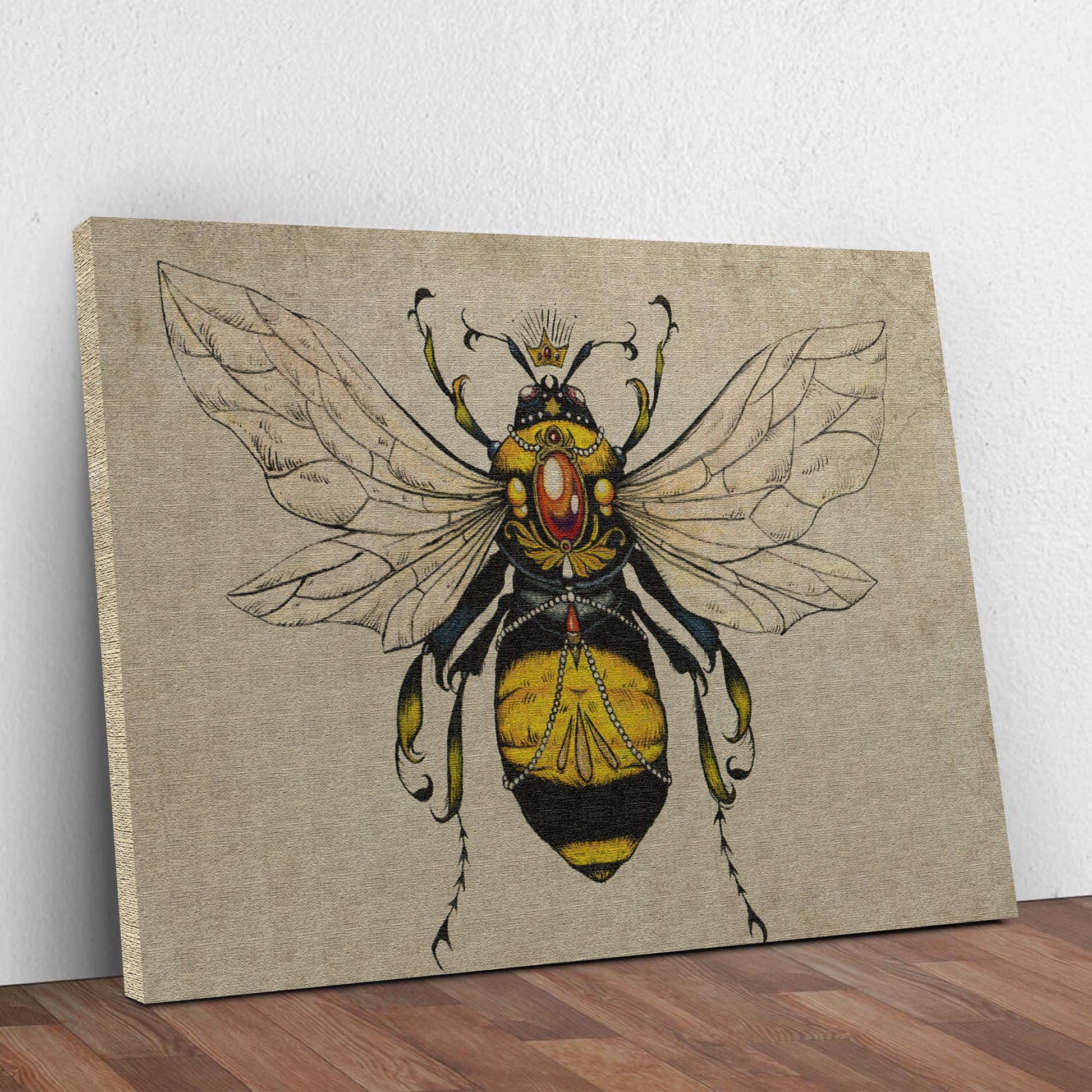 Vintage Queen Bee Canvas Wall Art Style 1 - Image by Tailored Canvases