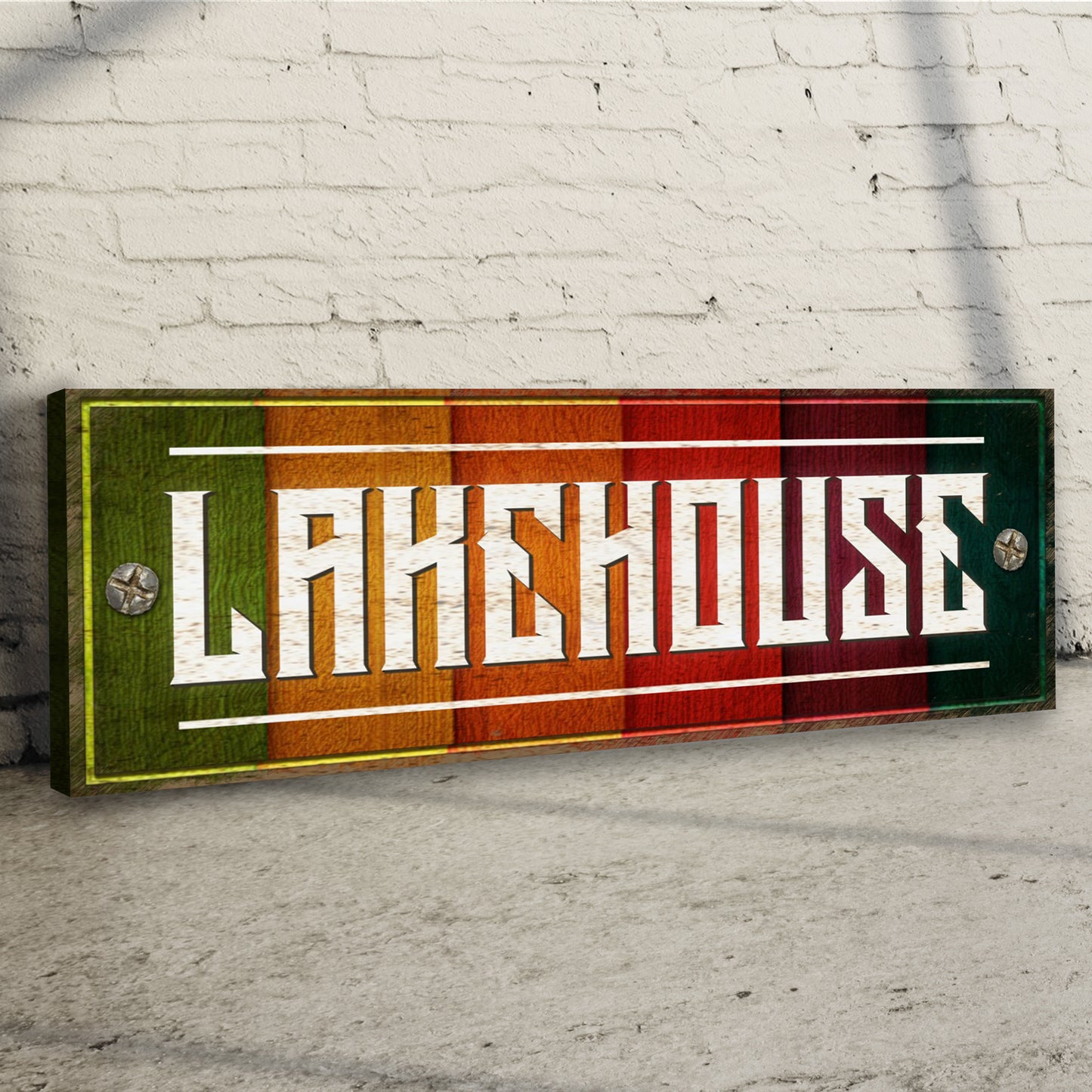 Rainbow Lakehouse Sign Style 1 - Image by Tailored Canvases