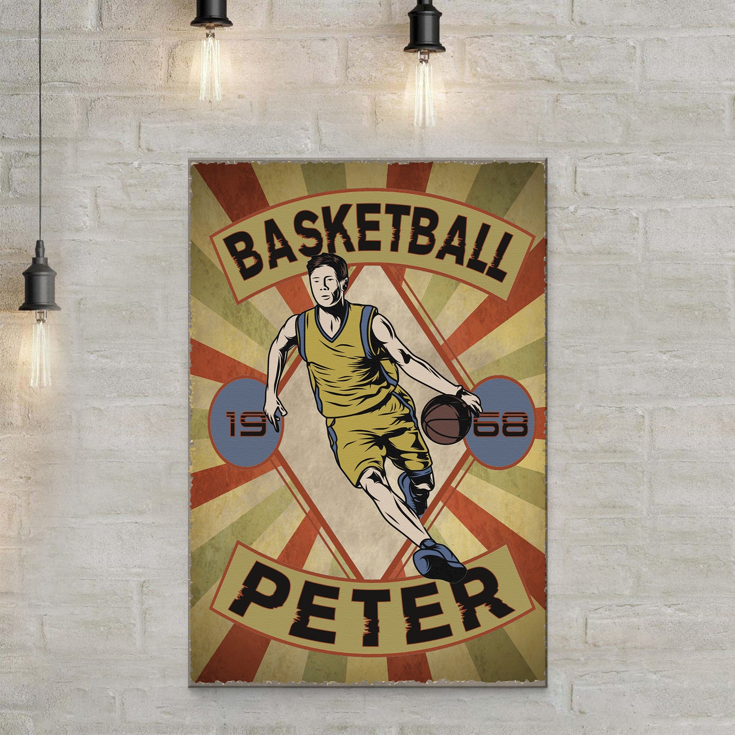 Basketball Male Sign | Customizable Canvas Style 1 - Image by Tailored Canvases