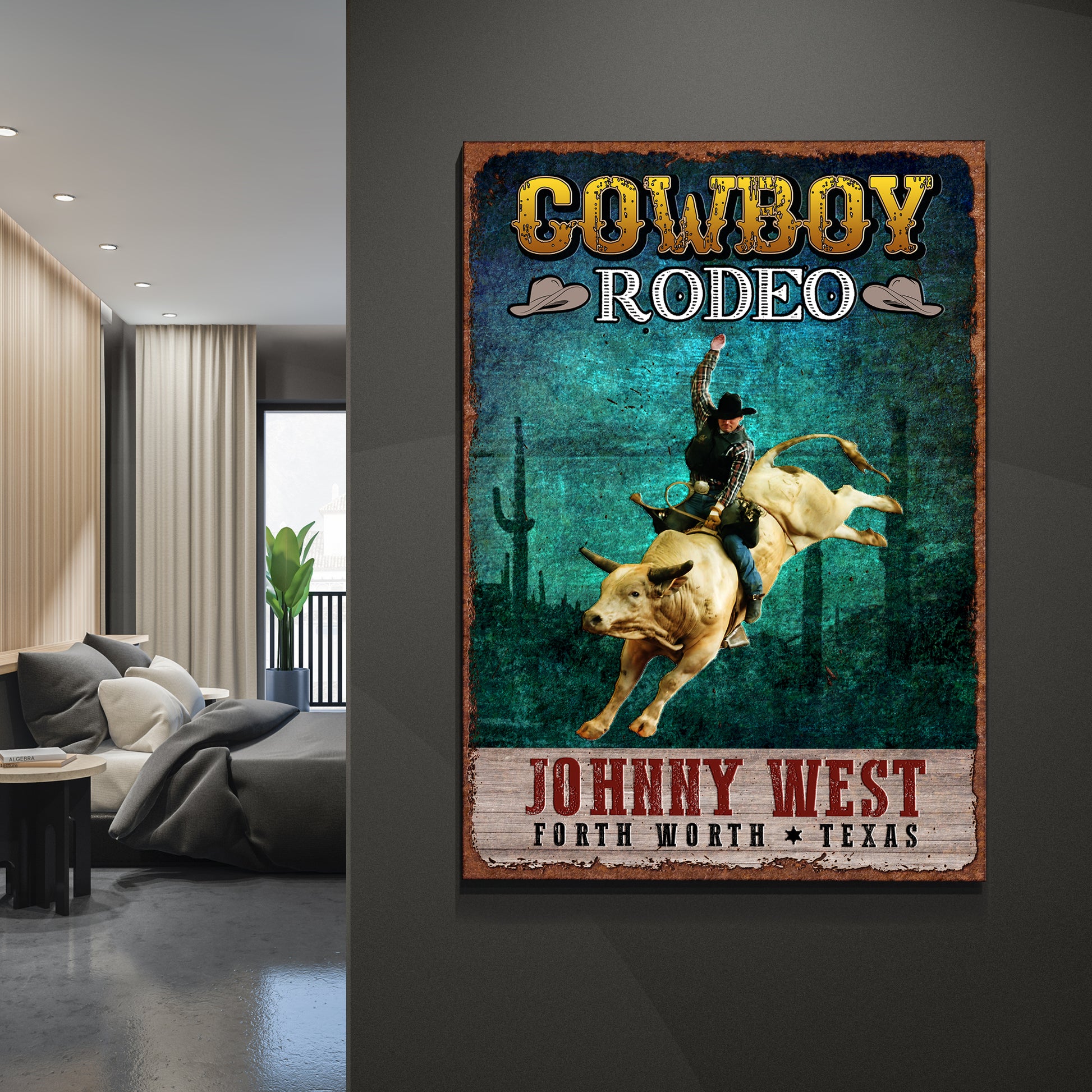 Cowboy Rodeo Show Sign Style 2 - Image by Tailored Canvases