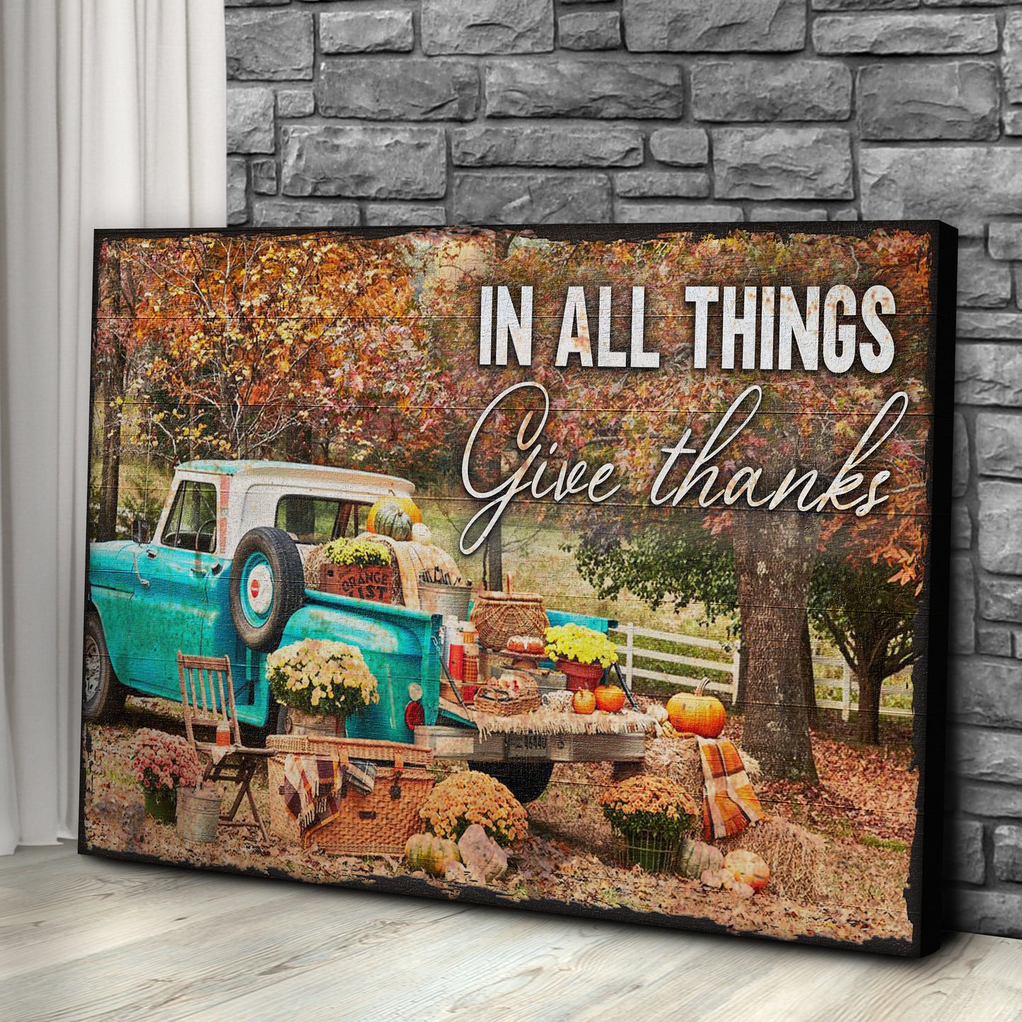 In All Things Give Thanks Sign III Style 1 - Image by Tailored Canvases
