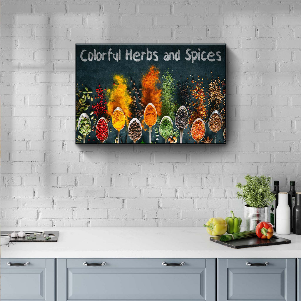 Colorful Herbs And Spices Sign by Tailored Canvases