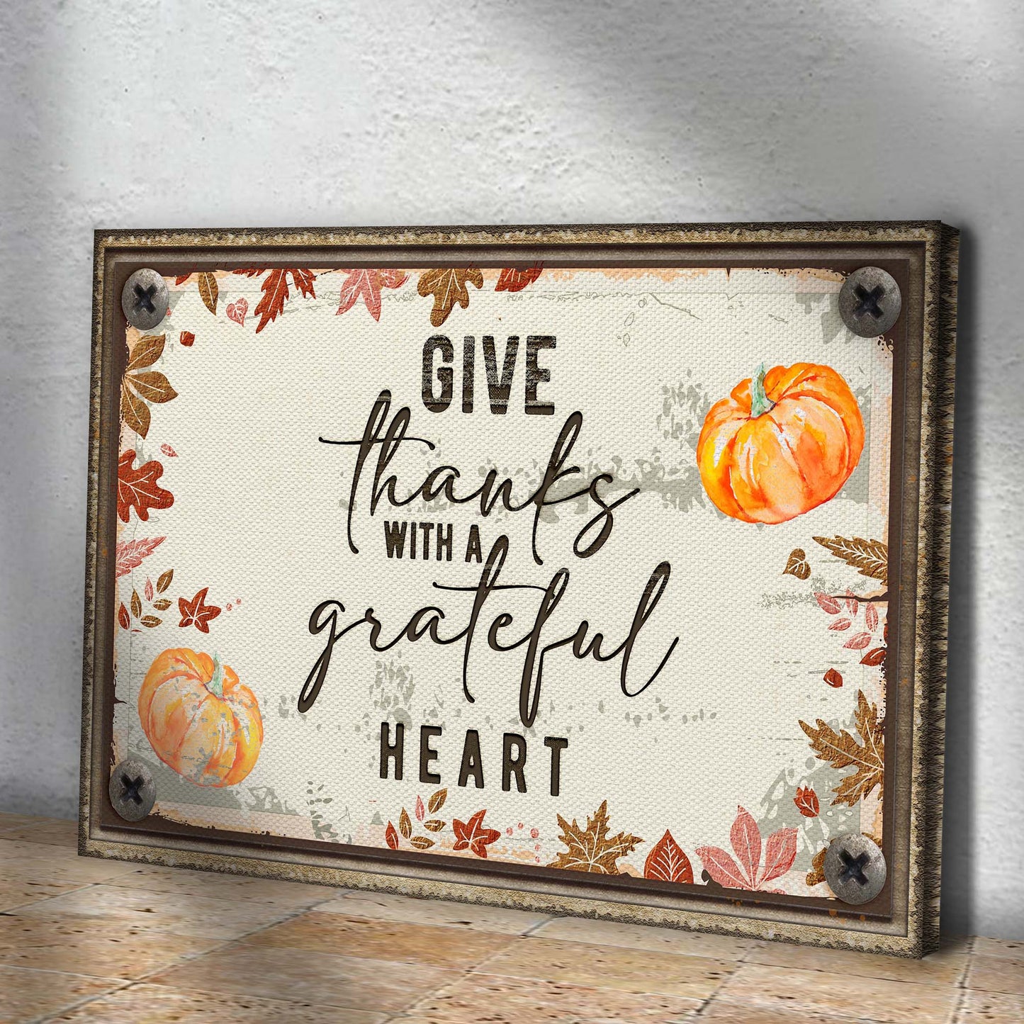 Give Thanks With A Grateful Heart Sign II Style 1 - Image by Tailored Canvases