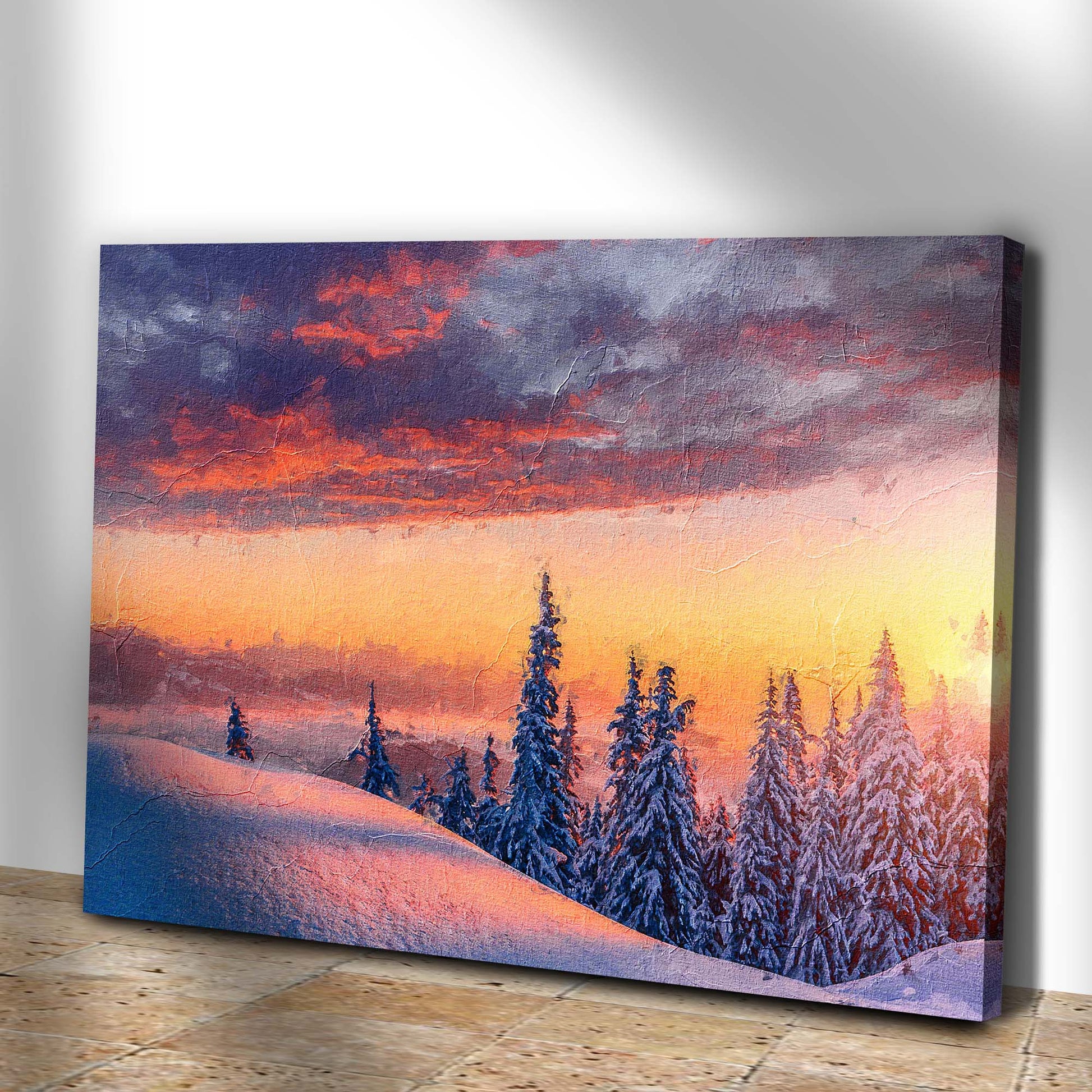 Arctic Mountain At Sunset Canvas Wall Art Style 1 - Image by Tailored Canvases
