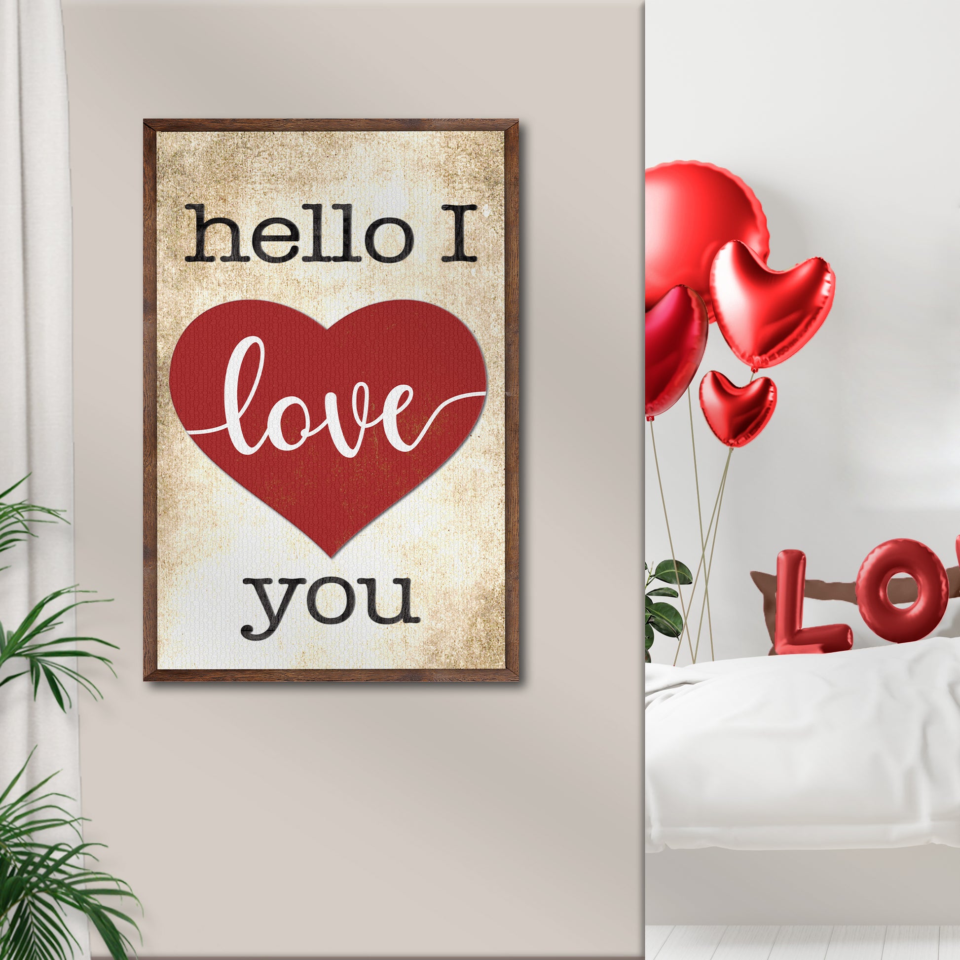 Valentine Hello I Love You Sign Style 1 - Image by Tailored Canvases