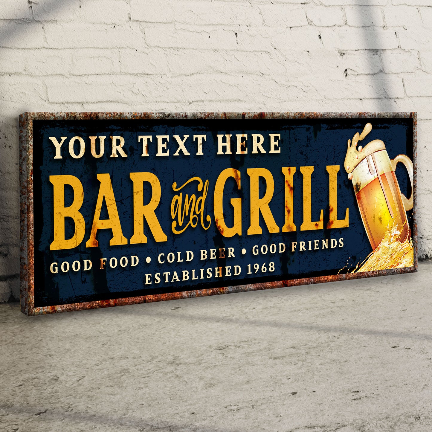 Bar And Grill Sign VI Style 1 - Image by Tailored Canvases