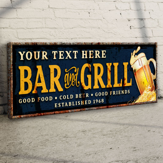 Bar And Grill Sign VI - Image by Tailored Canvases