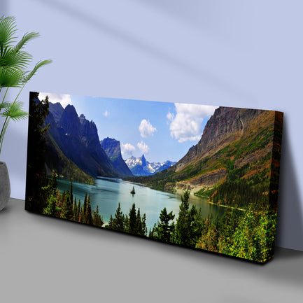 St. Mary Lake National Park Canvas Wall Art - Image by Tailored Canvases