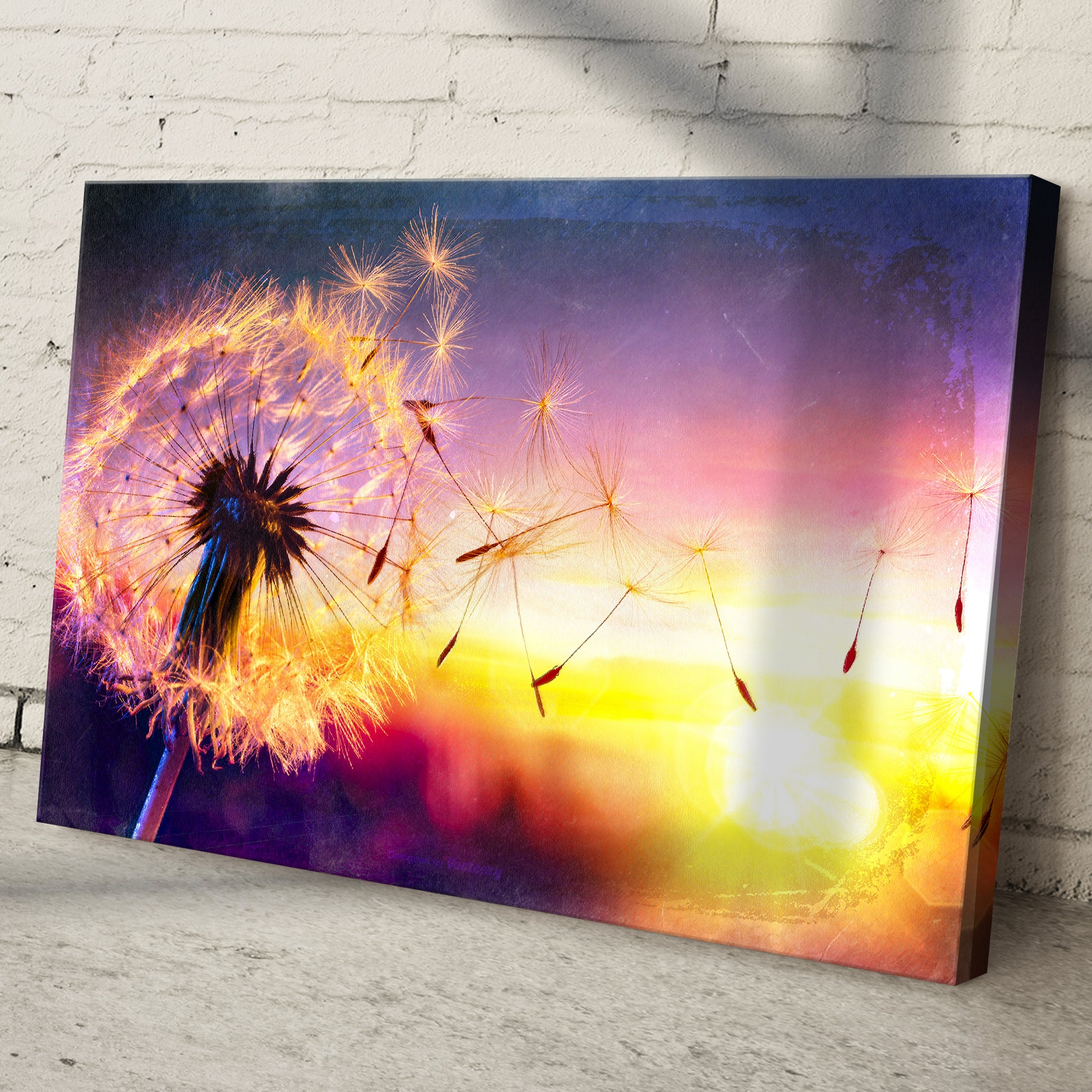 Dandelion At Sunset Canvas Wall Art Style 1 - Image by Tailored Canvases