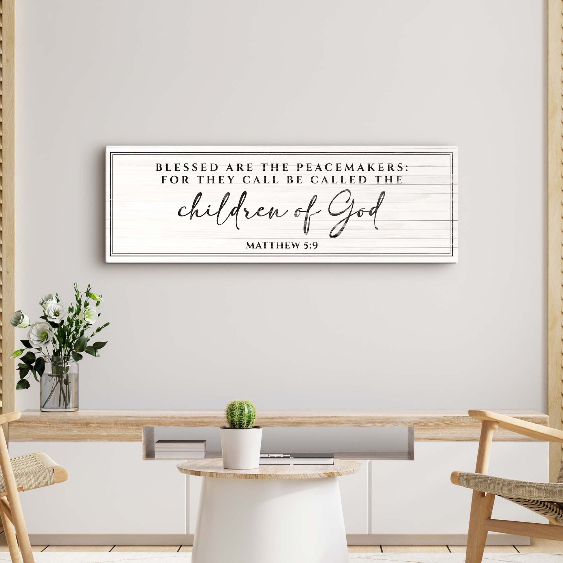 Matthew 5:9 - Blessed Are The Peacemakers Sign II Style 1 - Image by Tailored Canvases