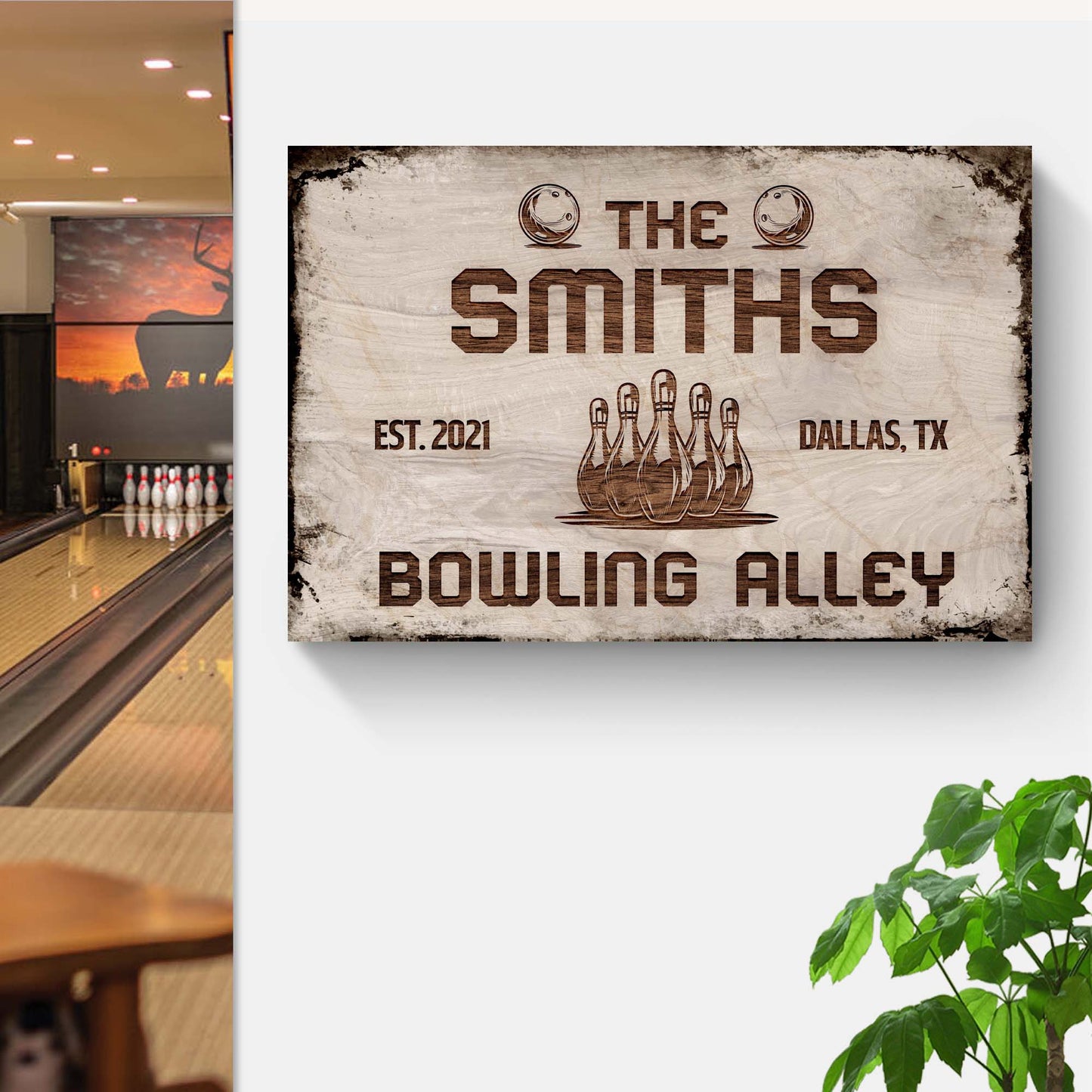 Custom Bowling Sign VI | Customizable Canvas Style 1 - Image by Tailored Canvases