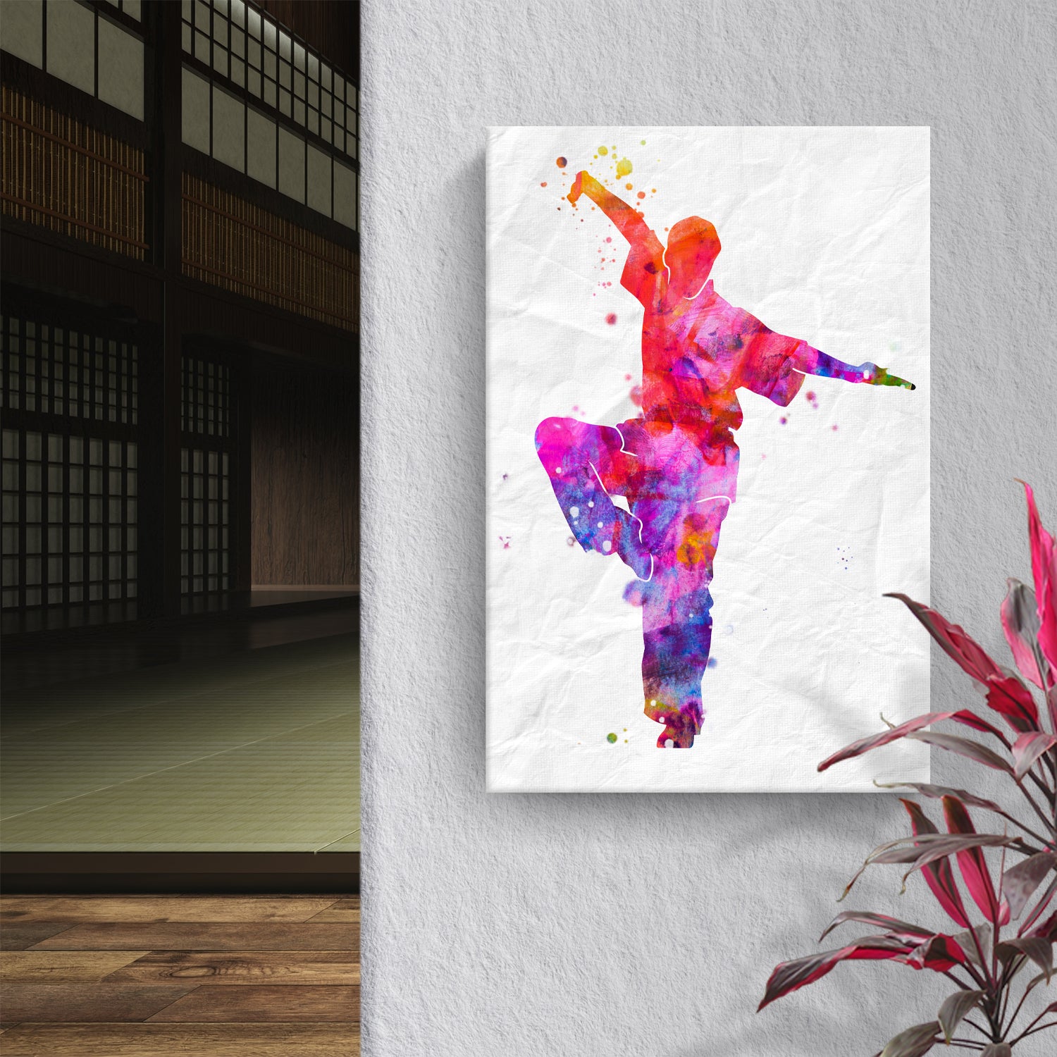 Kung Fu Watercolor Canvas Wall Art Style 1 - Image by Tailored Canvases