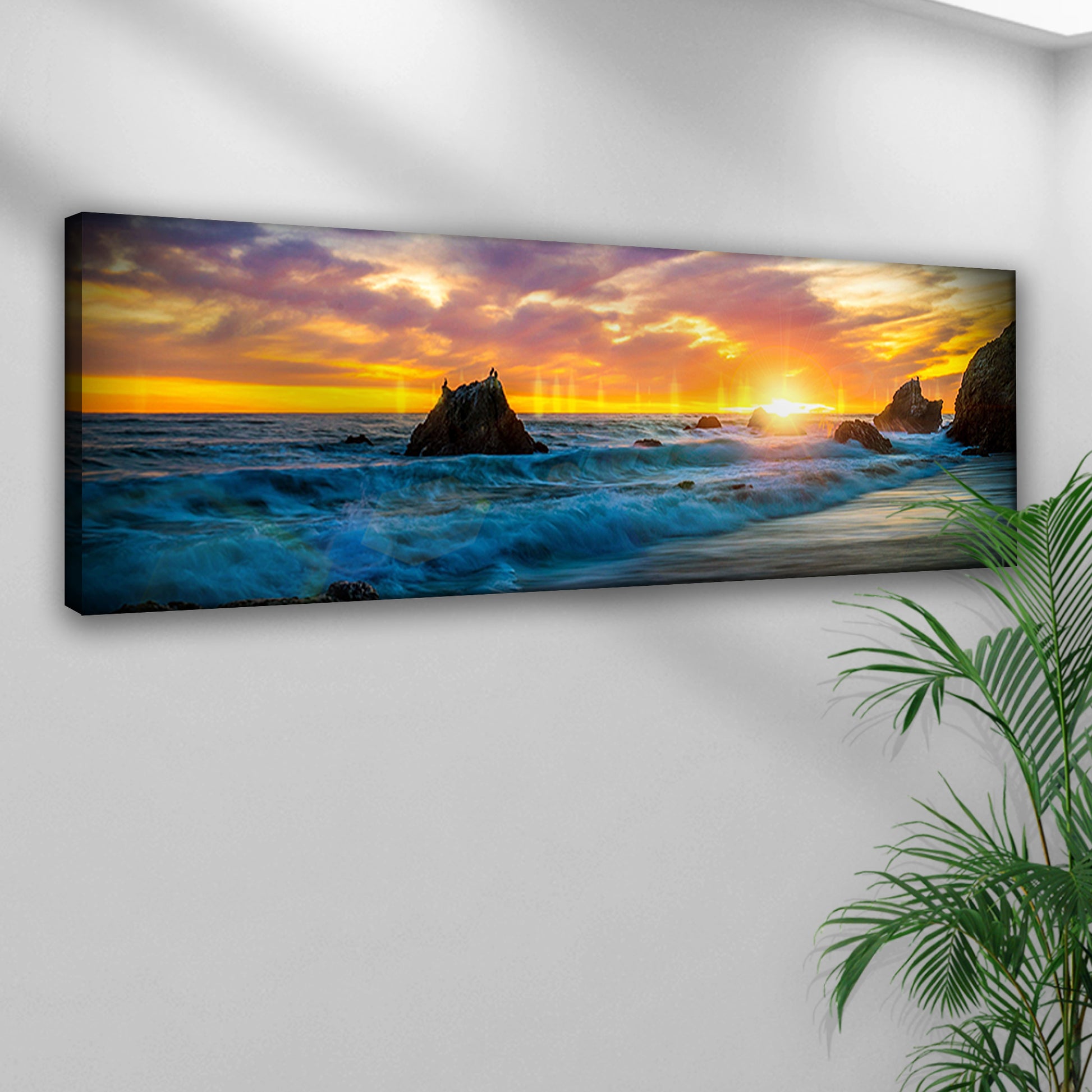 Malibu Sunset Canvas Wall Art Style 1 - Image by Tailored Canvases