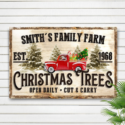 Christmas Tree Farm Sign VI | Customizable Canvas
