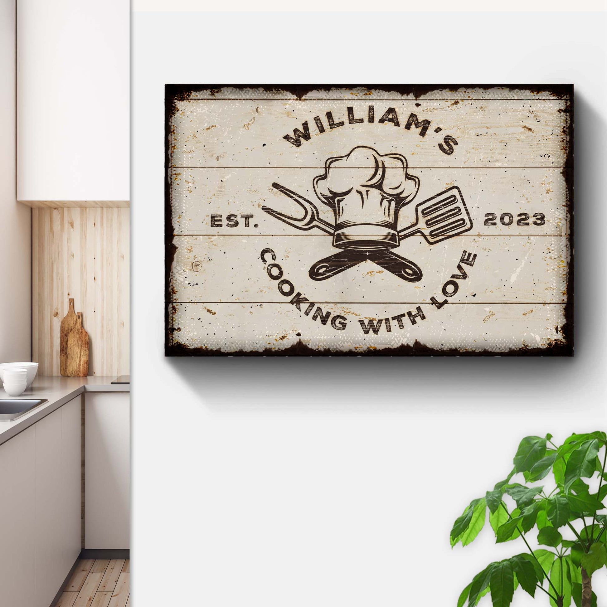 Cooking With Love | Customizable Canvas Style 1 - Image by Tailored Canvases