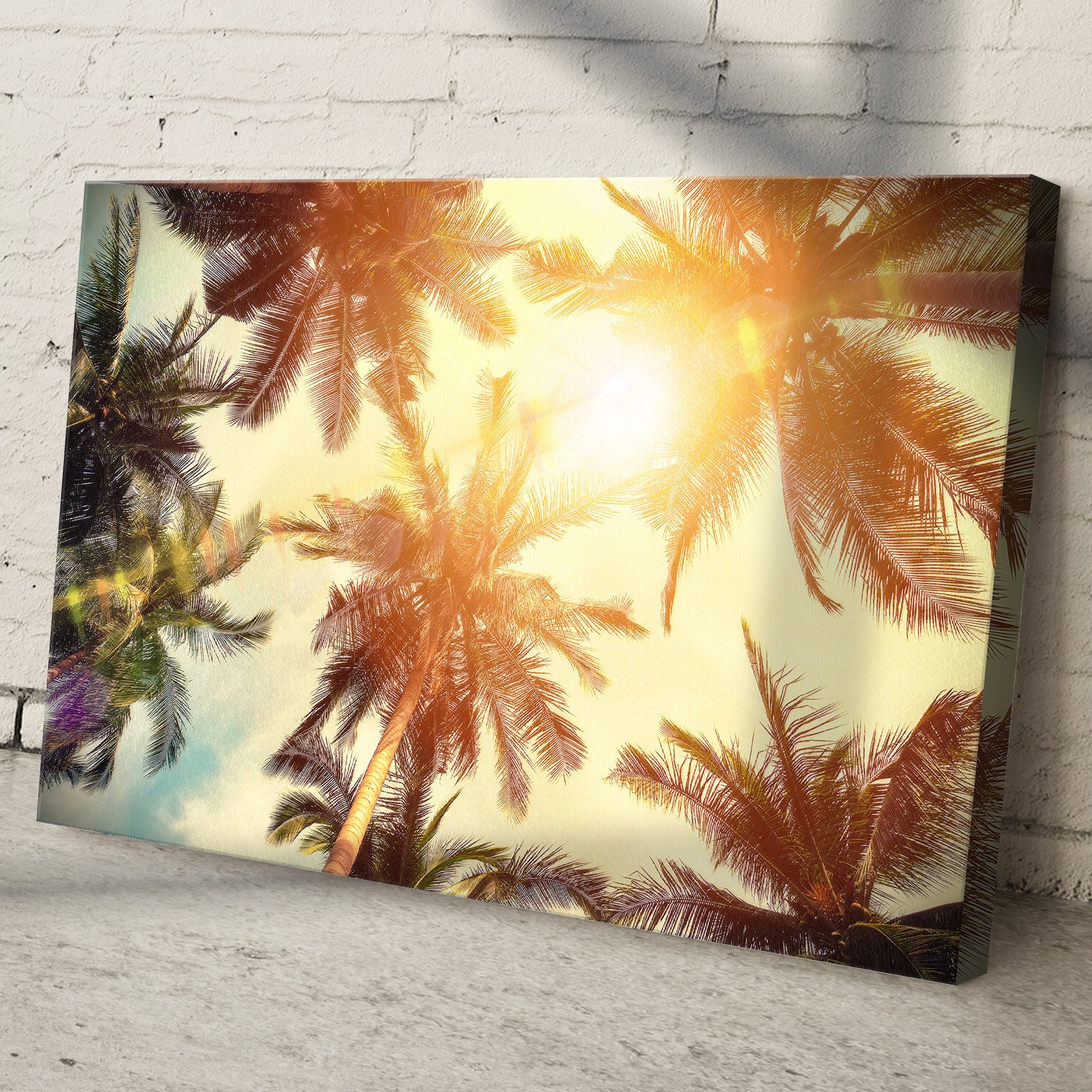 Sunny Palm Trees Canvas Wall Art Style 1 - Image by Tailored Canvases