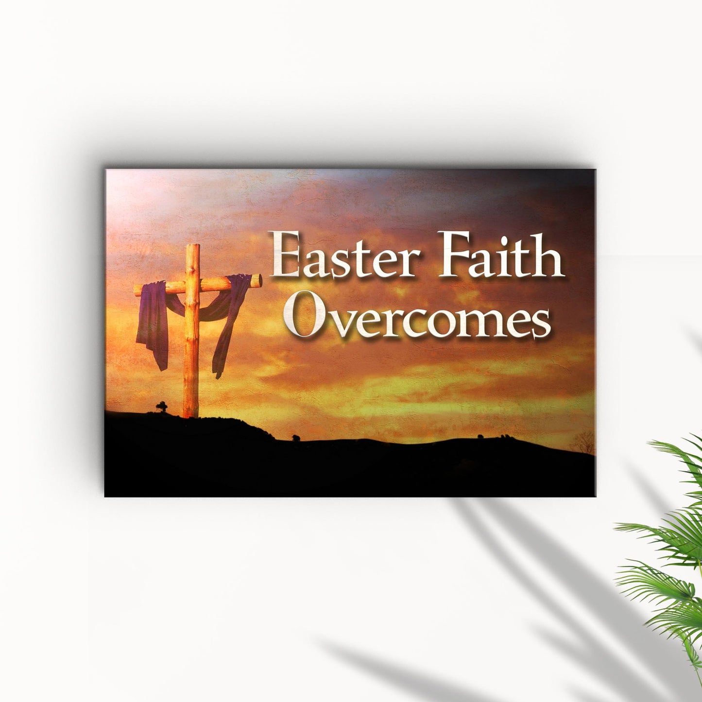 Easter Faith Overcomes Sign Style 1 - Image by Tailored Canvases