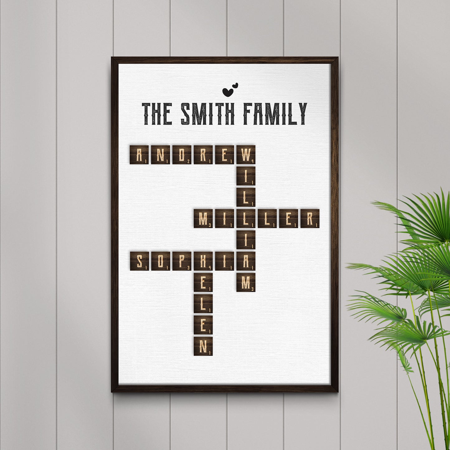 Scrabble Family Name Sign Style 1 - Image by Tailored Canvases