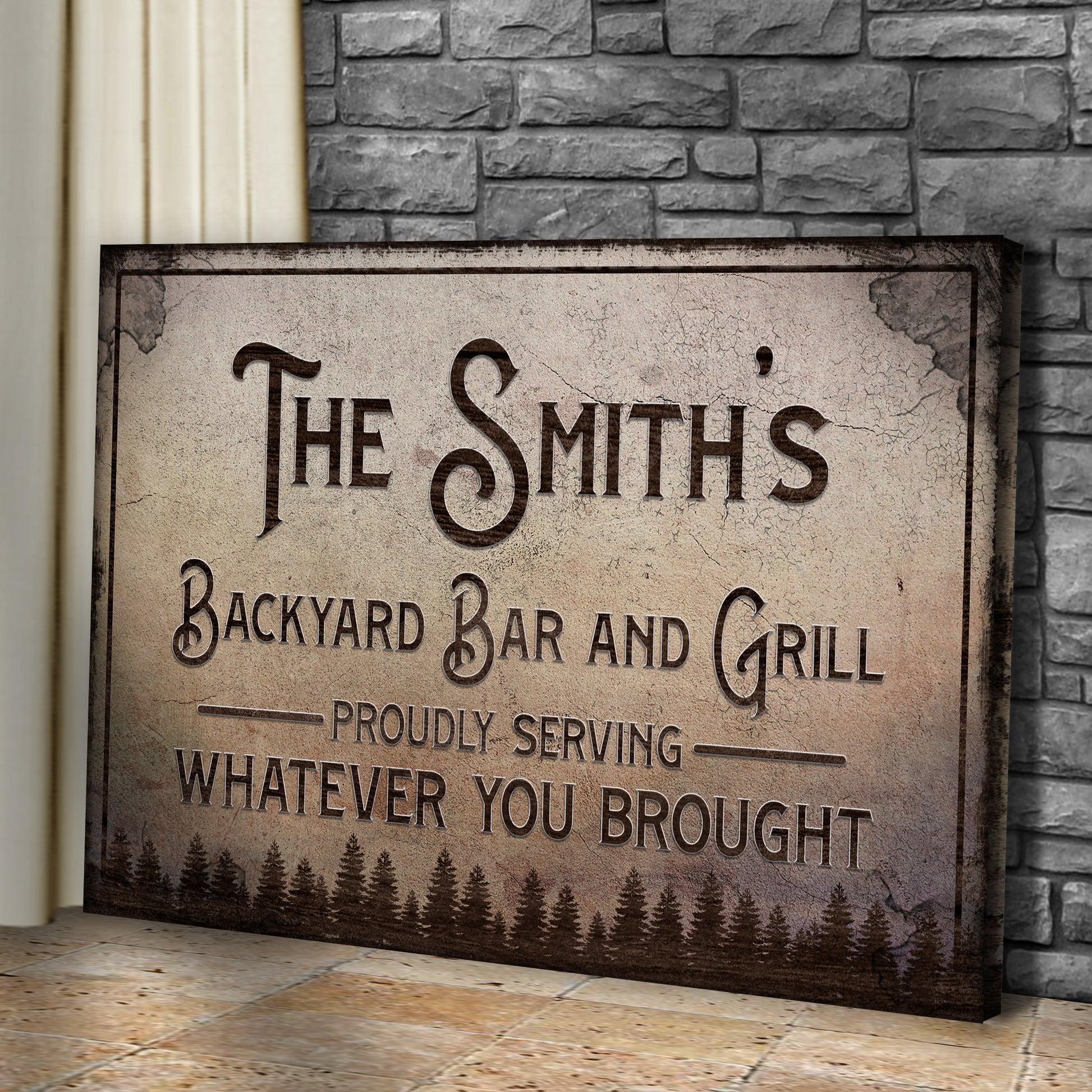 Backyard Bar And Grill Sign IV Style 2 - Image by Tailored Canvases