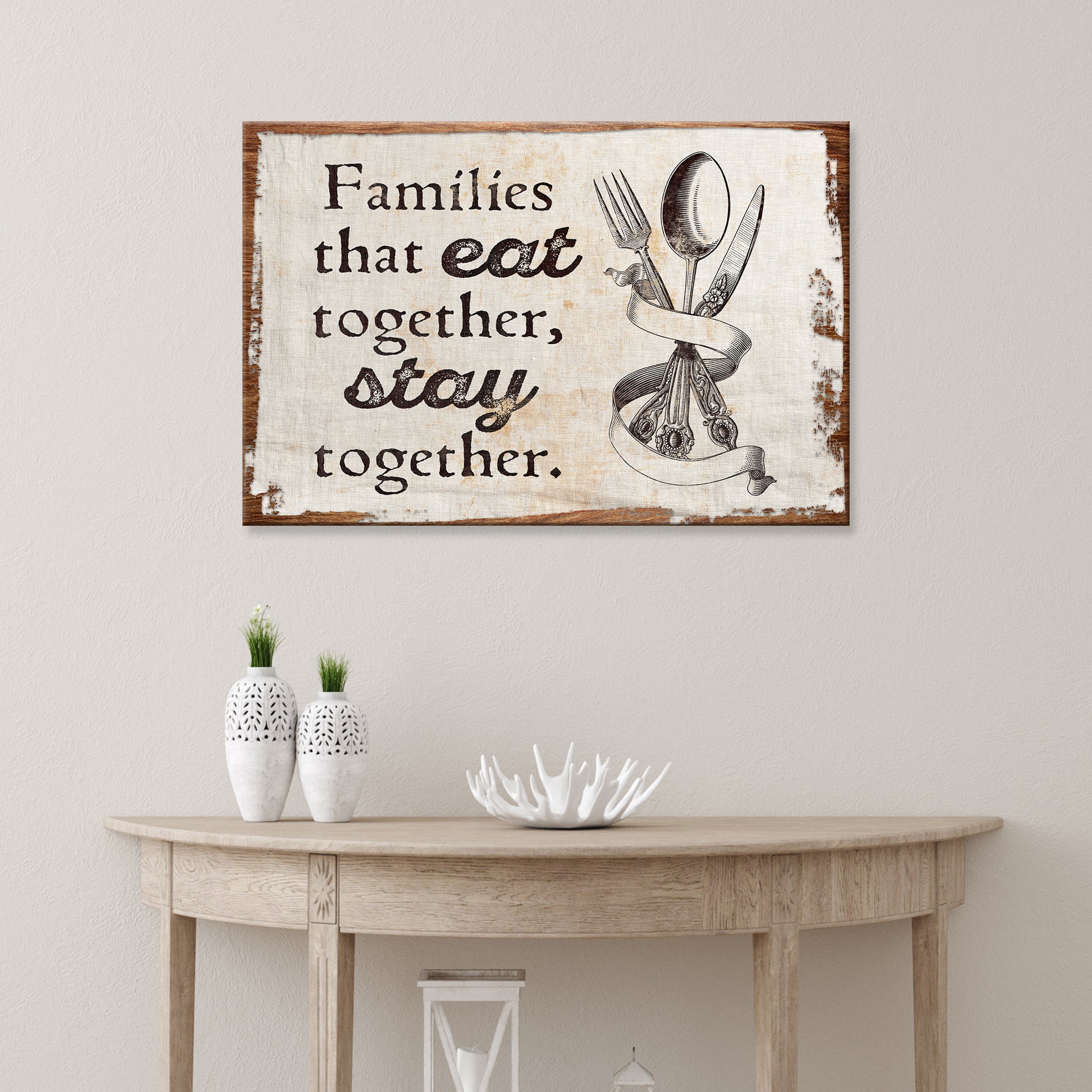 v\Families That Eat Together Sign Style 2 - Image by Tailored Canvases