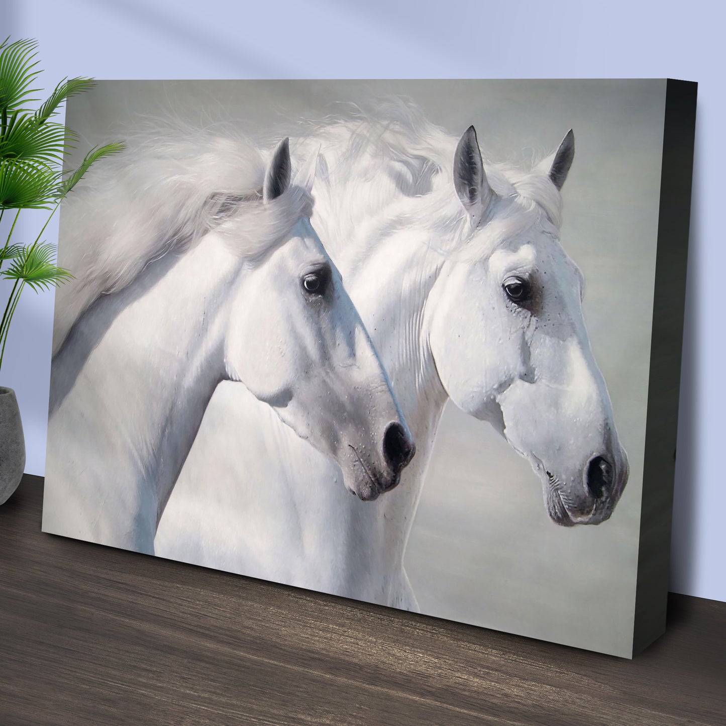 Galloping White Horses Canvas Wall Art Style 1 - Image by Tailored Canvases