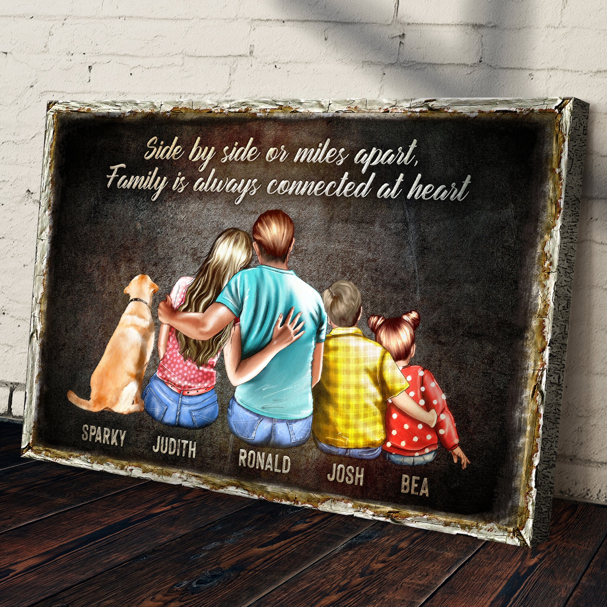 Family Is Always Connected At Heart Sign Style 1 - Image by Tailored Canvases