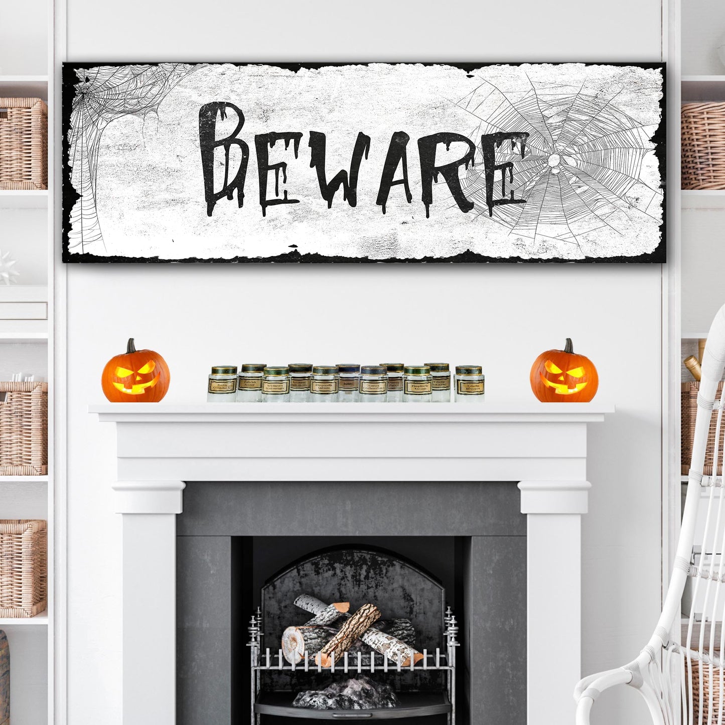Beware Halloween Sign Style 1 - Image by Tailored Canvases