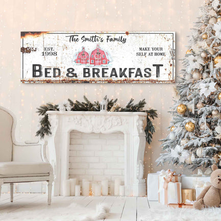 Christmas Bed & Breakfast Sign  - Image by Tailored Canvases