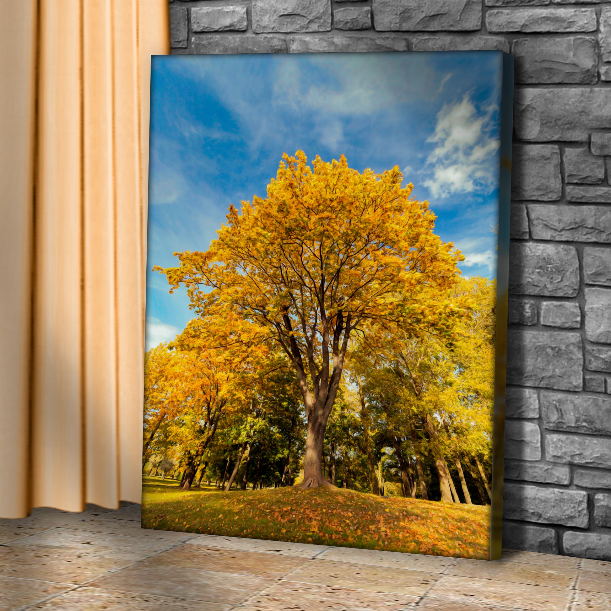 Yellow Maple Tree Canvas Wall Art Style 1 - Image by Tailored Canvases